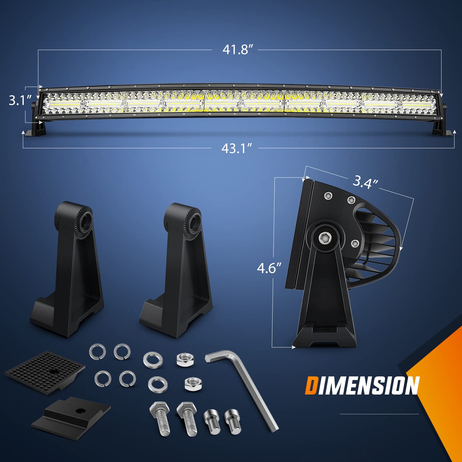 Nilight 42Inch Led Light Bar 2Pcs 4Inch 60W Spot Flood Lights Pods Off Road Drivingwork Lighting With 14Awg Wiring Harness Kit-3