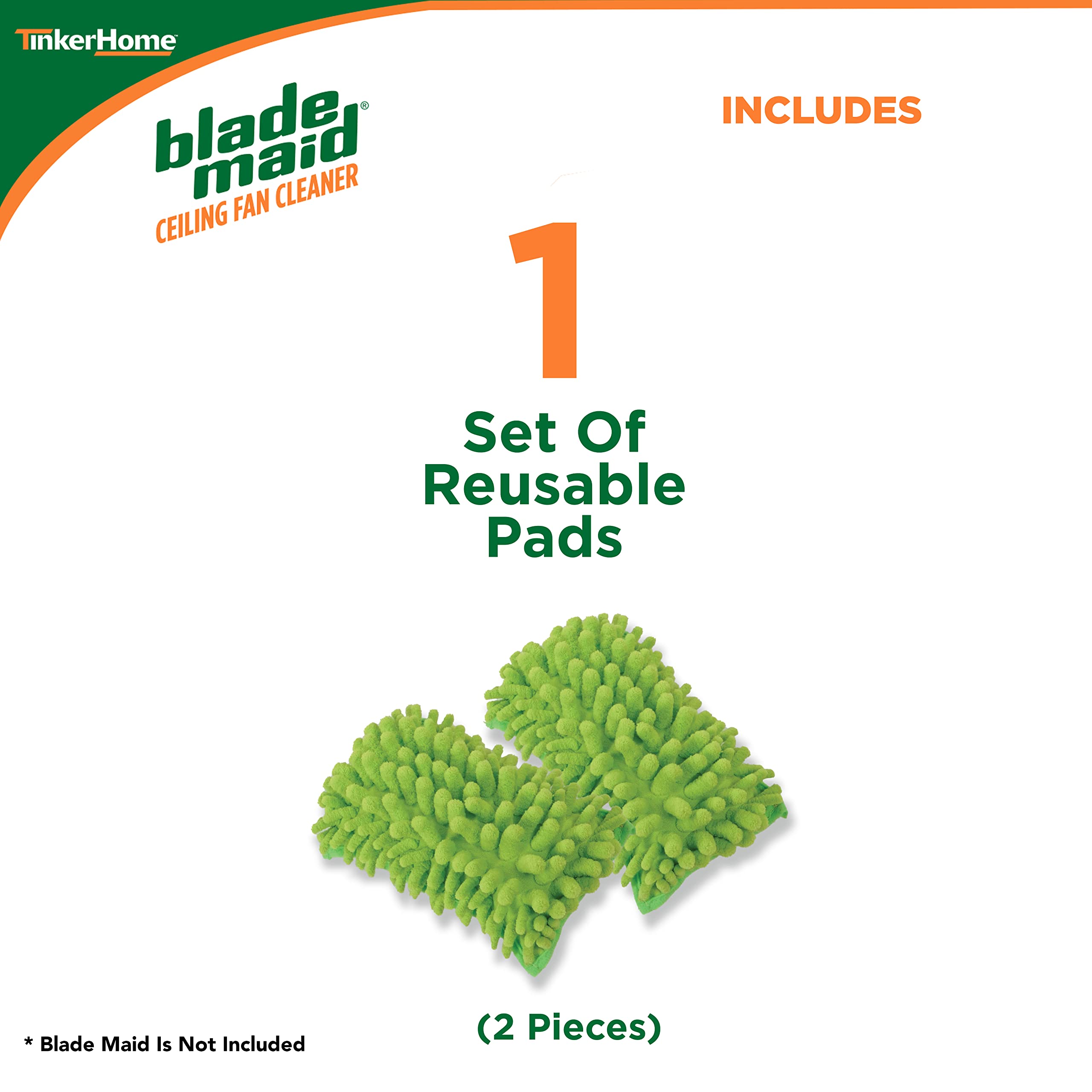 Blade Maid Microfiber Ceiling Fan Blade Cleaner Pads | Reusable Duster Replacement Pads For Blade Maid With Extendable Pole, Wal
