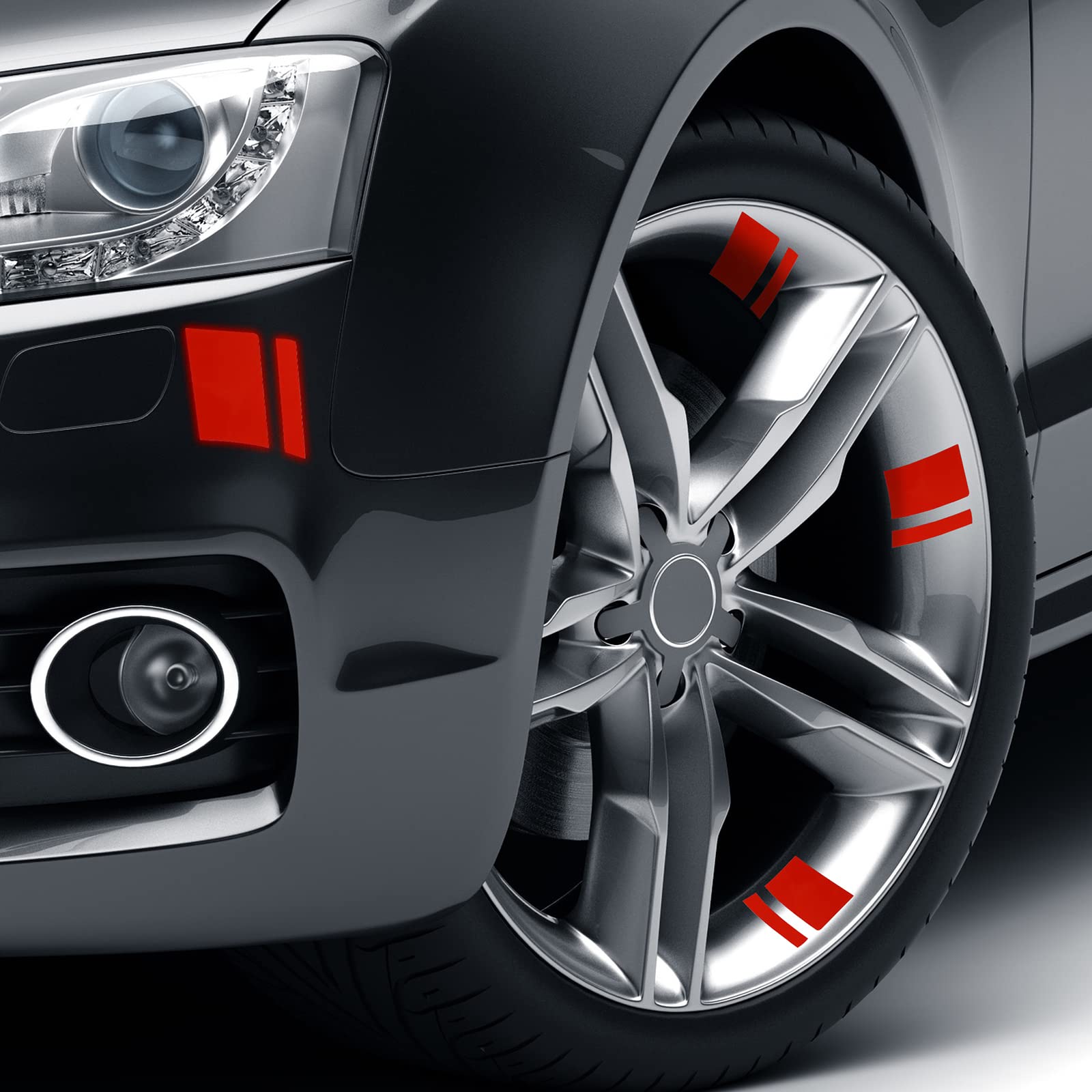 24 Pcs Wheel Rims Decal Stripes Reflective Car Stickers Wheel Hub Stickers Automotive Decals For 18-21 Inch Wheels Tire Rim Safe