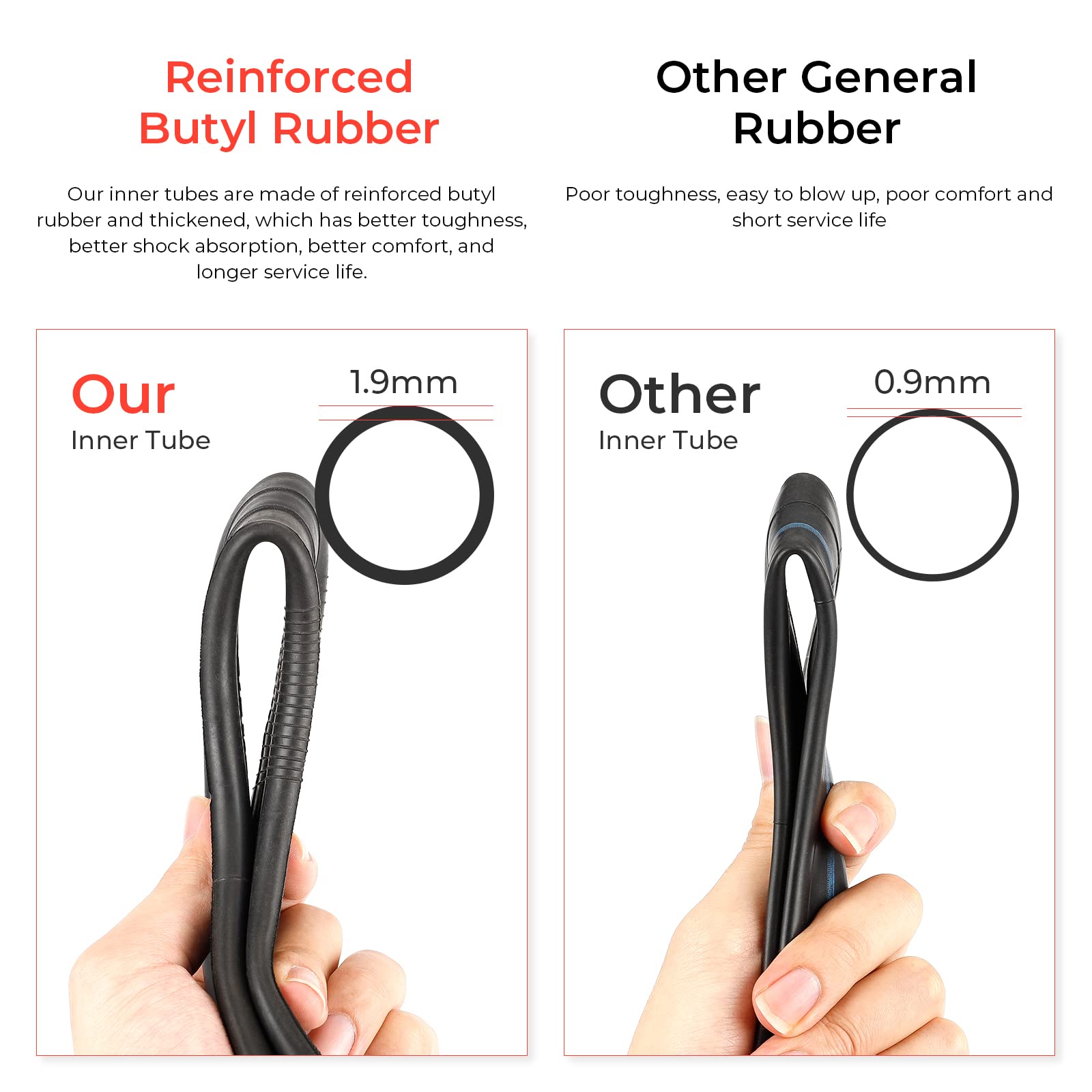 Luck4U (2-Pack) 10X3 Replacement Inner Tubes With 90 Degree For 255X80 90/65-6.5 80/65-6.5 Tires Scooter