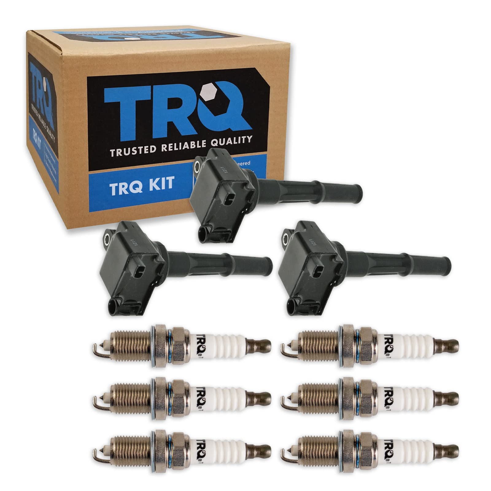 Trq Ignition Kit Ignition Coil Spark Plugs Compatible With 1996-2002 Toyota 4Runner 1995-2004 Tacoma 2000-2004 Tundra