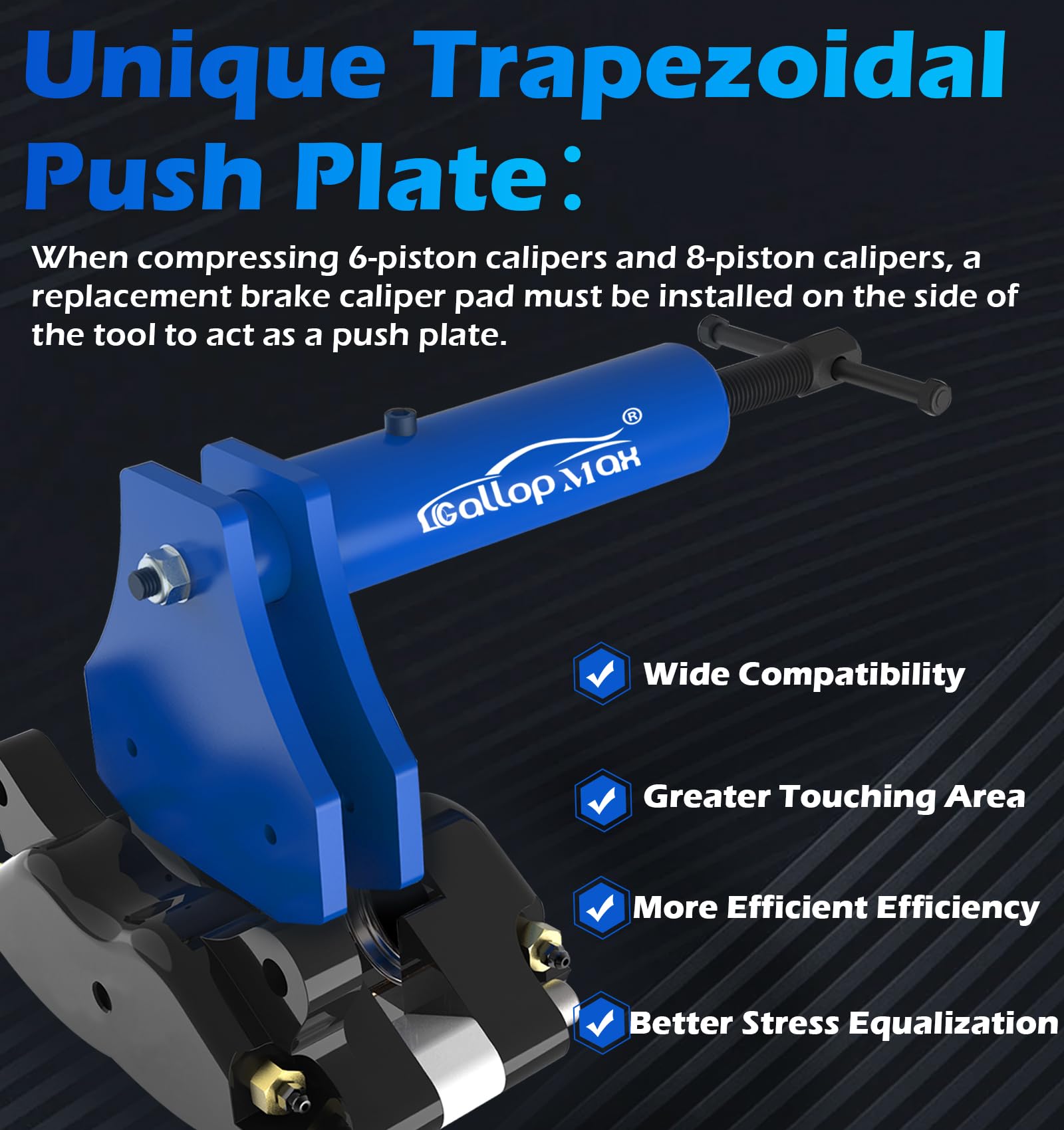 GallopMax Multi Piston Brake Caliper Tool - Heavy Duty Piston Compression Tool, Model GMT210017