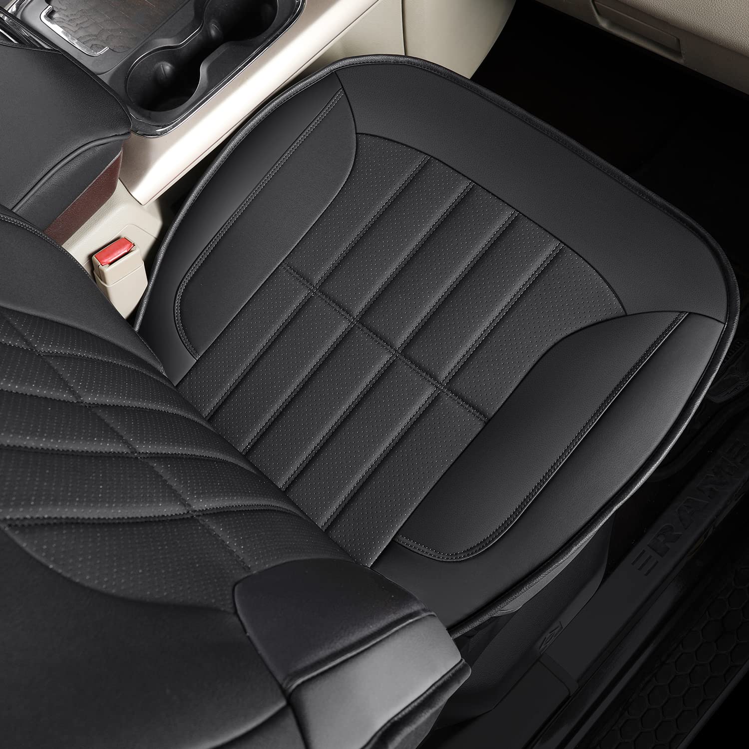 Truckiipa Dodge Ram Seat Covers Front Pair, Car Seat Cover Waterproof Leather Protector Pickup Truck Accessories, Full Coverage Custom Fit For 2002-2023 Ram 1500 2500 3500 Regular/Double Cab, Black