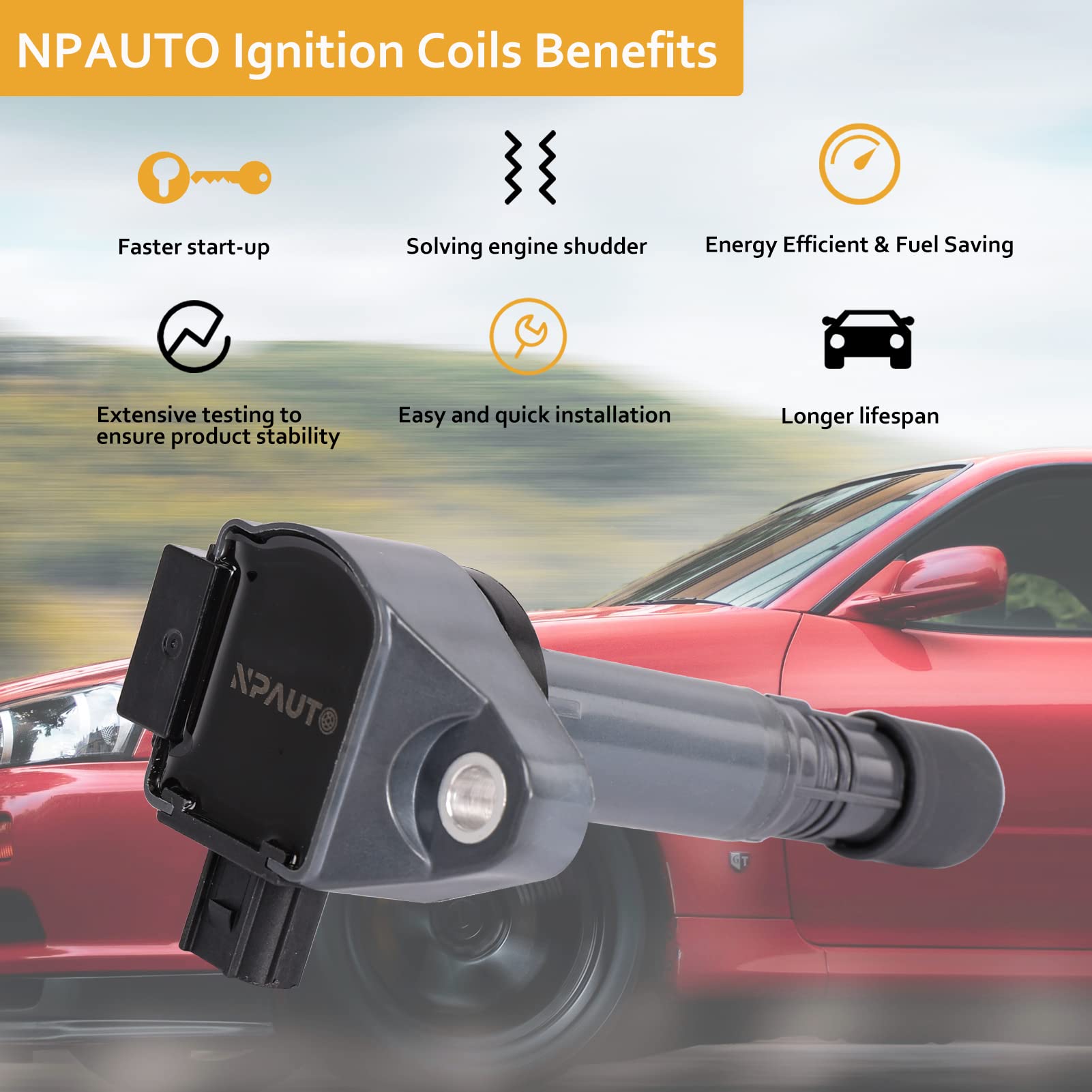 Ignition Coil Pack Compatible With V6 3.5 3.5L 2014 2015 2016 2017 2018 2019 2020 Acura Mdx Rlx Tlx, Honda Accord Pilot Ridgeline Crosstour Odyssey Passport, Uf713 6732316, Set Of 6