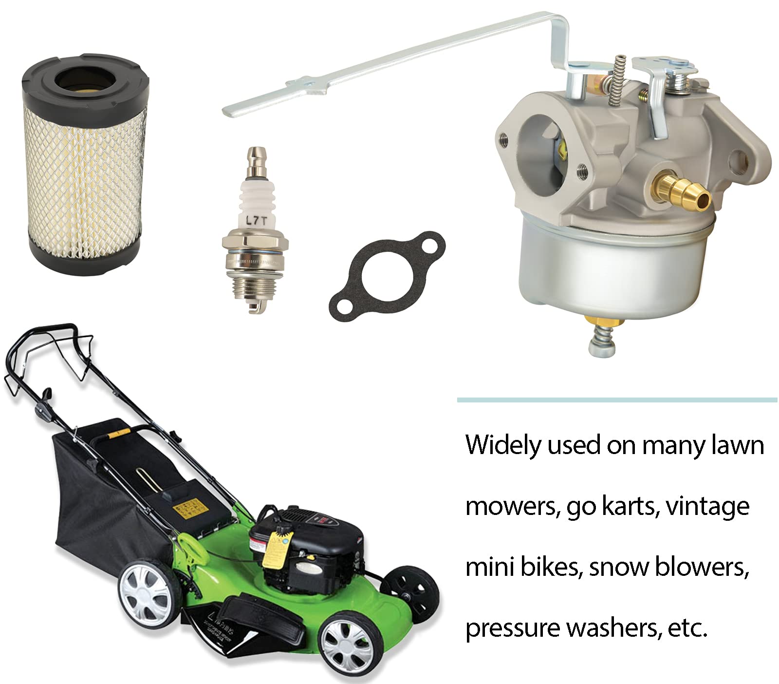 Supvintor Carburetor 632615 for Tecumseh H30 H35 Engines with Air Filter 35066 & L7T Spark Plug - High-Performance Replacement Part