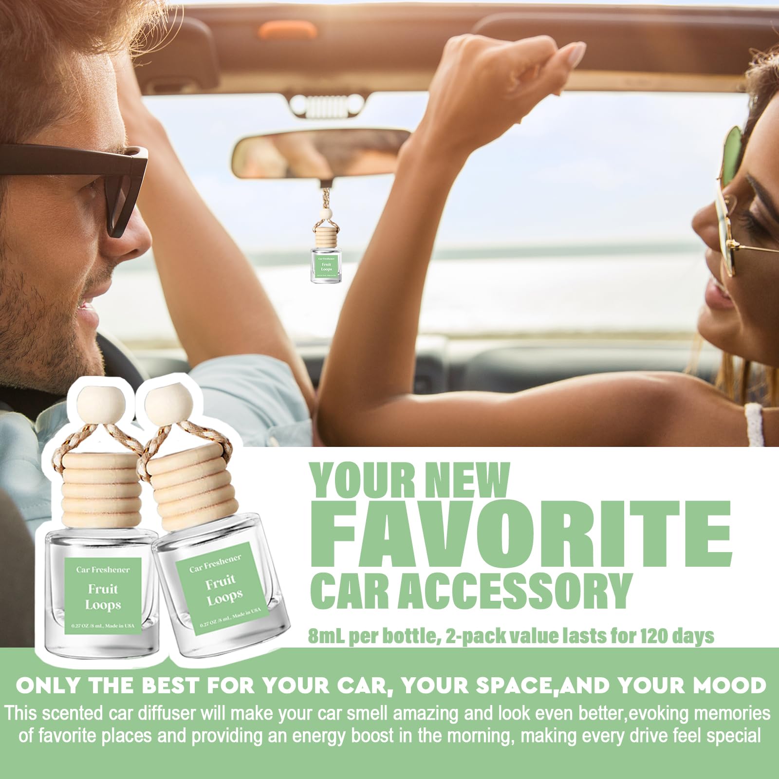 Car Air Freshener Hanging, Essential Oil Diffuser For Car, Air Freshener Cute, Long Lasting Air Freshener For Car, Car Freshener