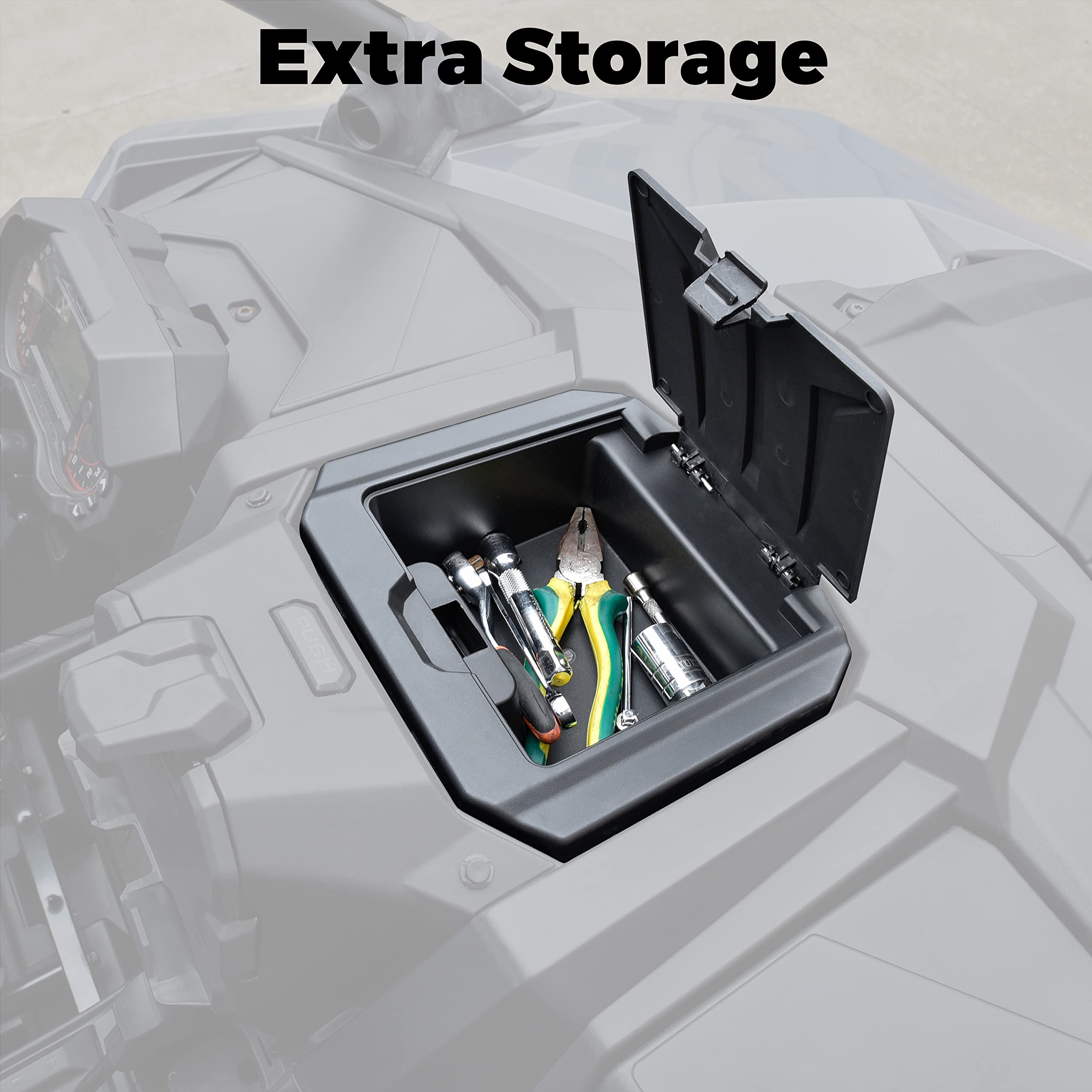 Sautvs Center Console Dash Storage Box For Polaris Rzr Pro Xp/Pro R/Turbo R, Center Compartment Box Storage Bin For Polaris Rzr Pro Xp/ Xp4 2020-2024, Rzr Pro R/Turbo R/ R4 2022 2023 2024 Accessories
