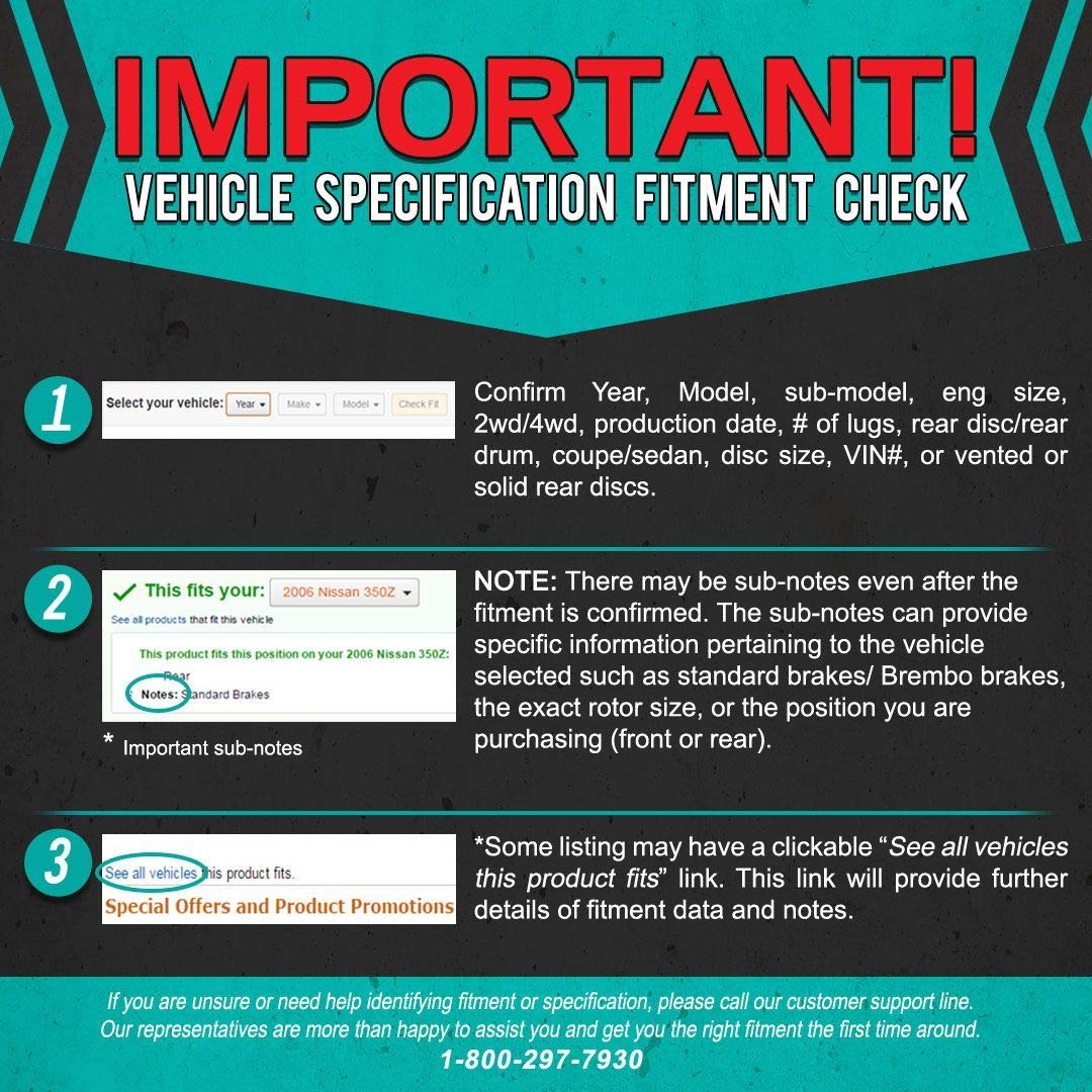 Hart Brakes Rear Brakes And Rotors Kit |Rear Brake Pads| Brake Rotors And Pads| Ceramic Brake Pads And Rotors |Fits 2007-2021 Le