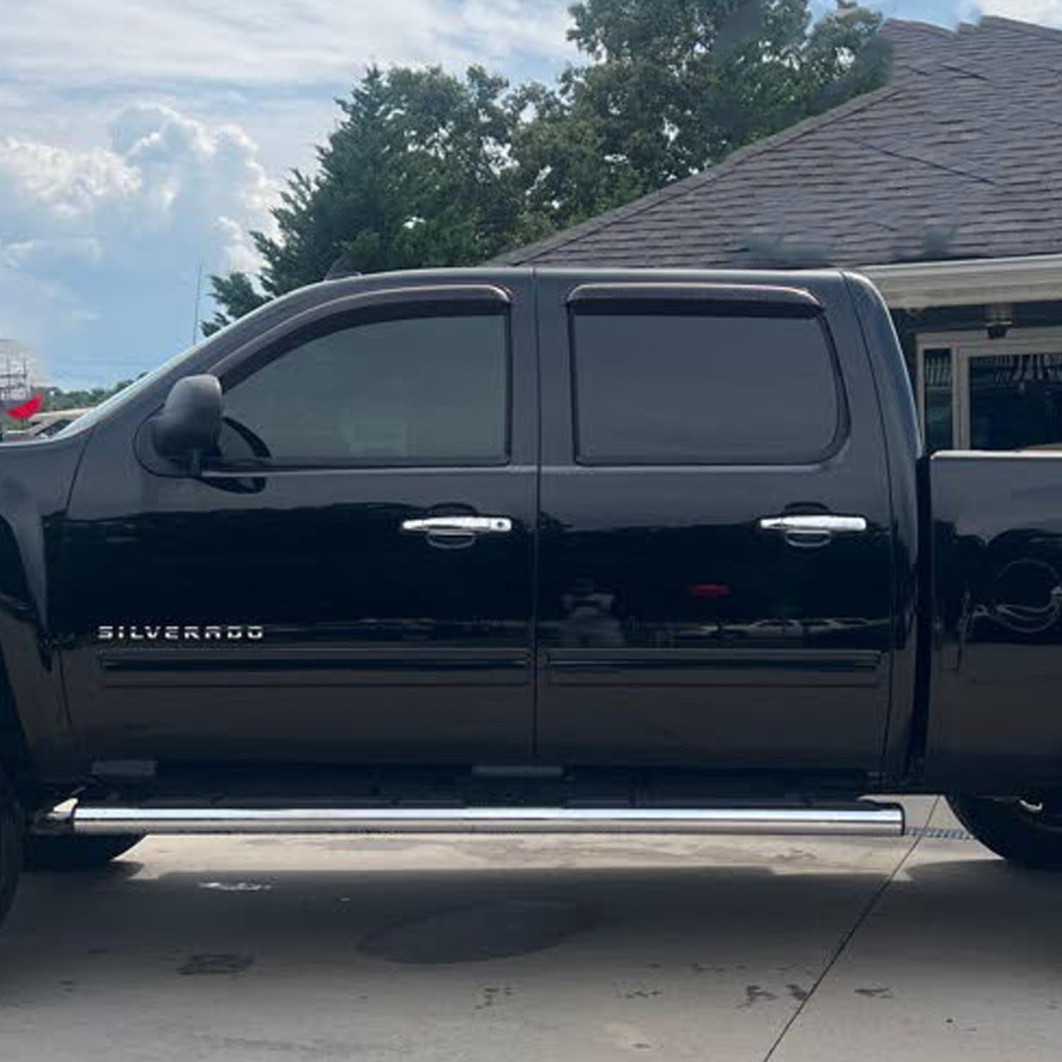 94515 Side Window Visor Rain Guards For 07-14 Chevy Silverado 1500 & Gmc Sierra 1500 2500Hd 3500Hd Crew Cab/Avalanche/Suburban/Y