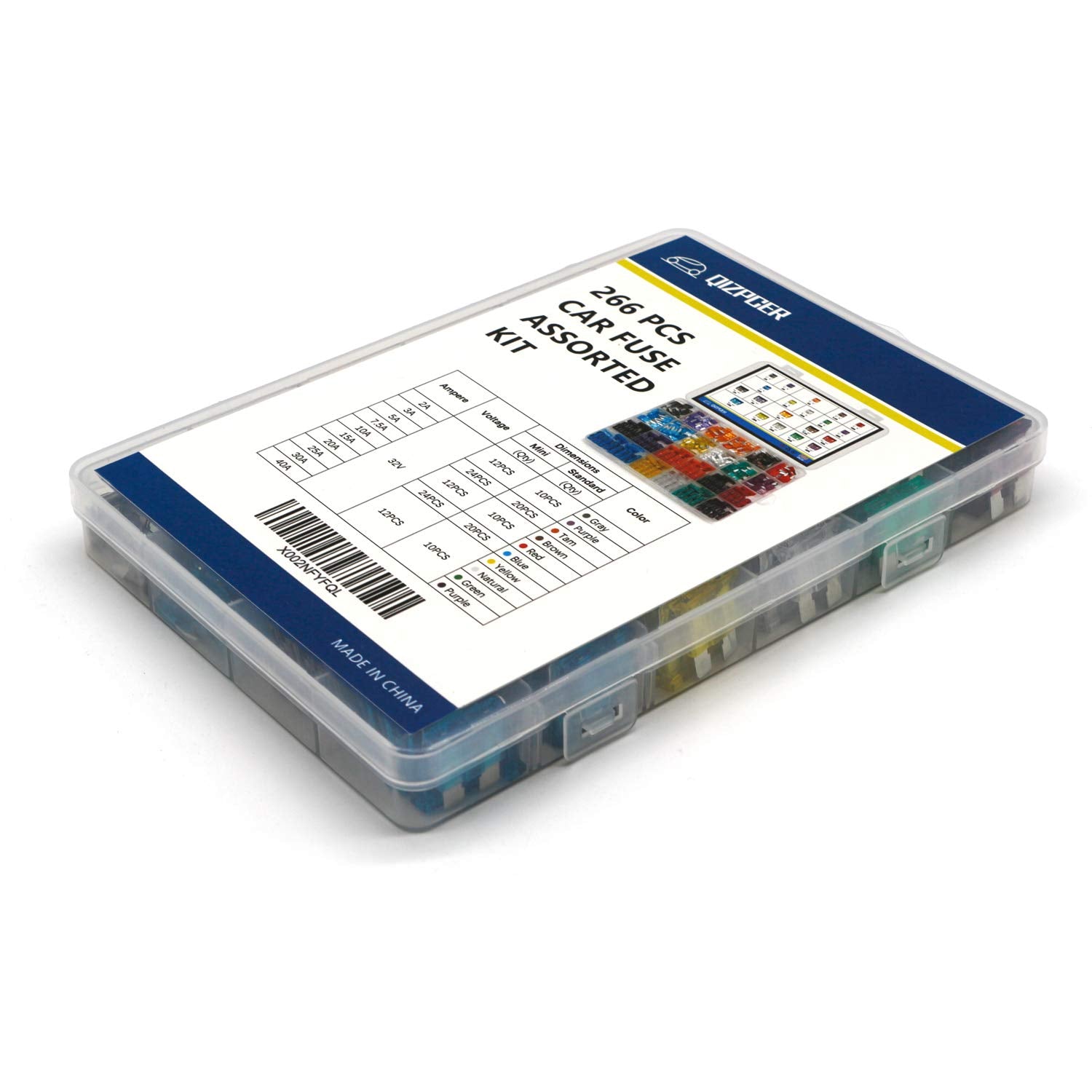 266 Pcs Car Fuses Assortment Kit - Blade Fuses Automotive - Standard And Mini Auto Fuse (2A/3A/5A/7.5A/10A/15A/20A/25A/30A/40Amp