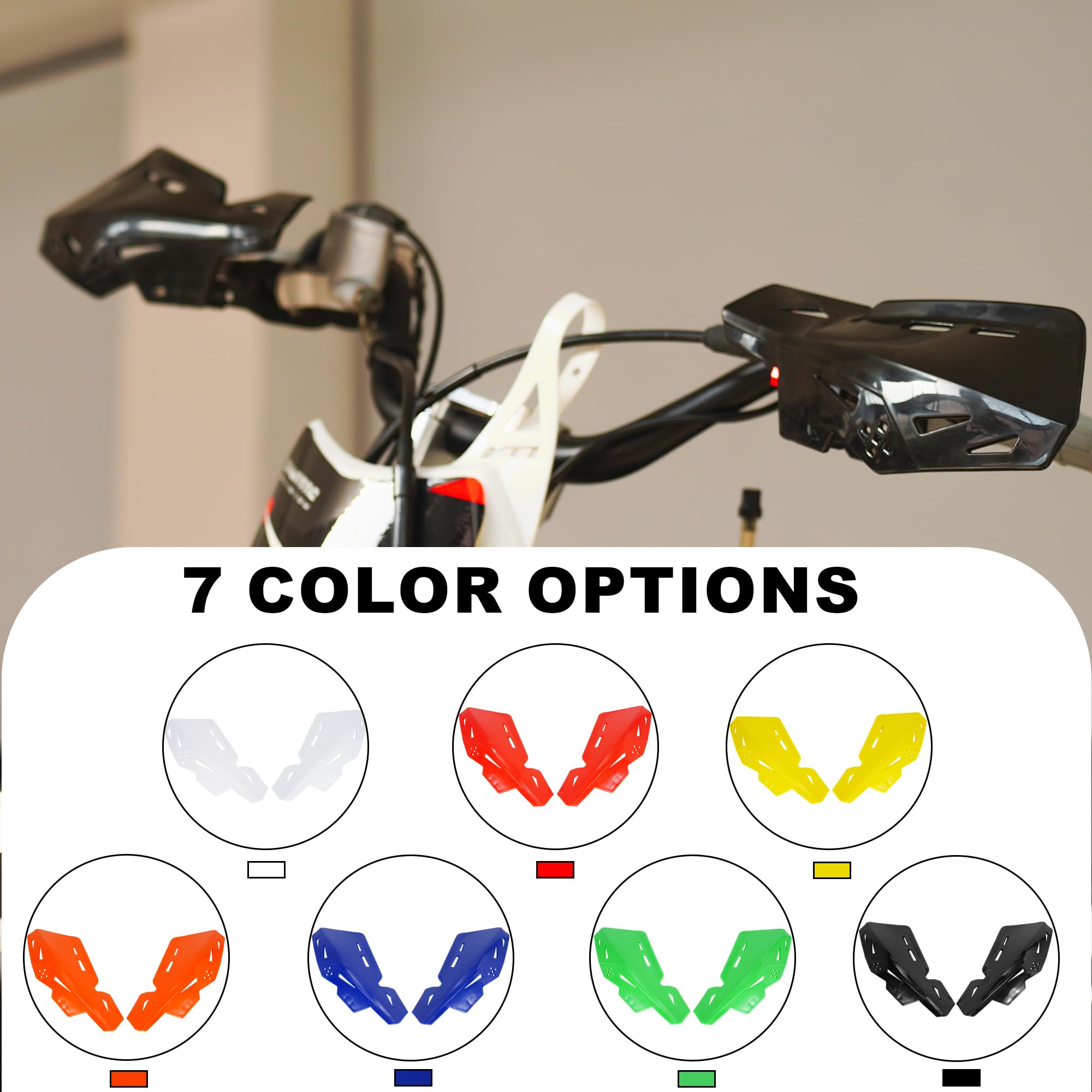 Rutu 7/8' 22Mm And 1 1/8' 28Mm Universal Motorcycle Hand Guards With Cnc Bracket For Dirt Bikes Off-Road Atv Motorcross Enduro E-Bikes Crf450R 450X 300L Crf250L Yz250 Yz125 Ttr125Le Ttr250 - Black