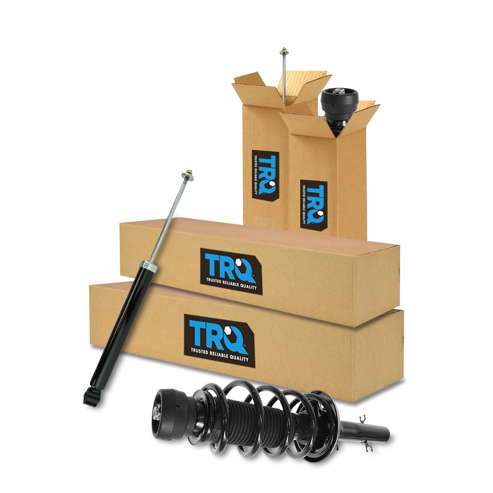 Trq Front And Rear Complete Strut Assembly & Shock Absorber Kit Complete Strut & Coil Spring Assembly Compatible With 1998-2010 