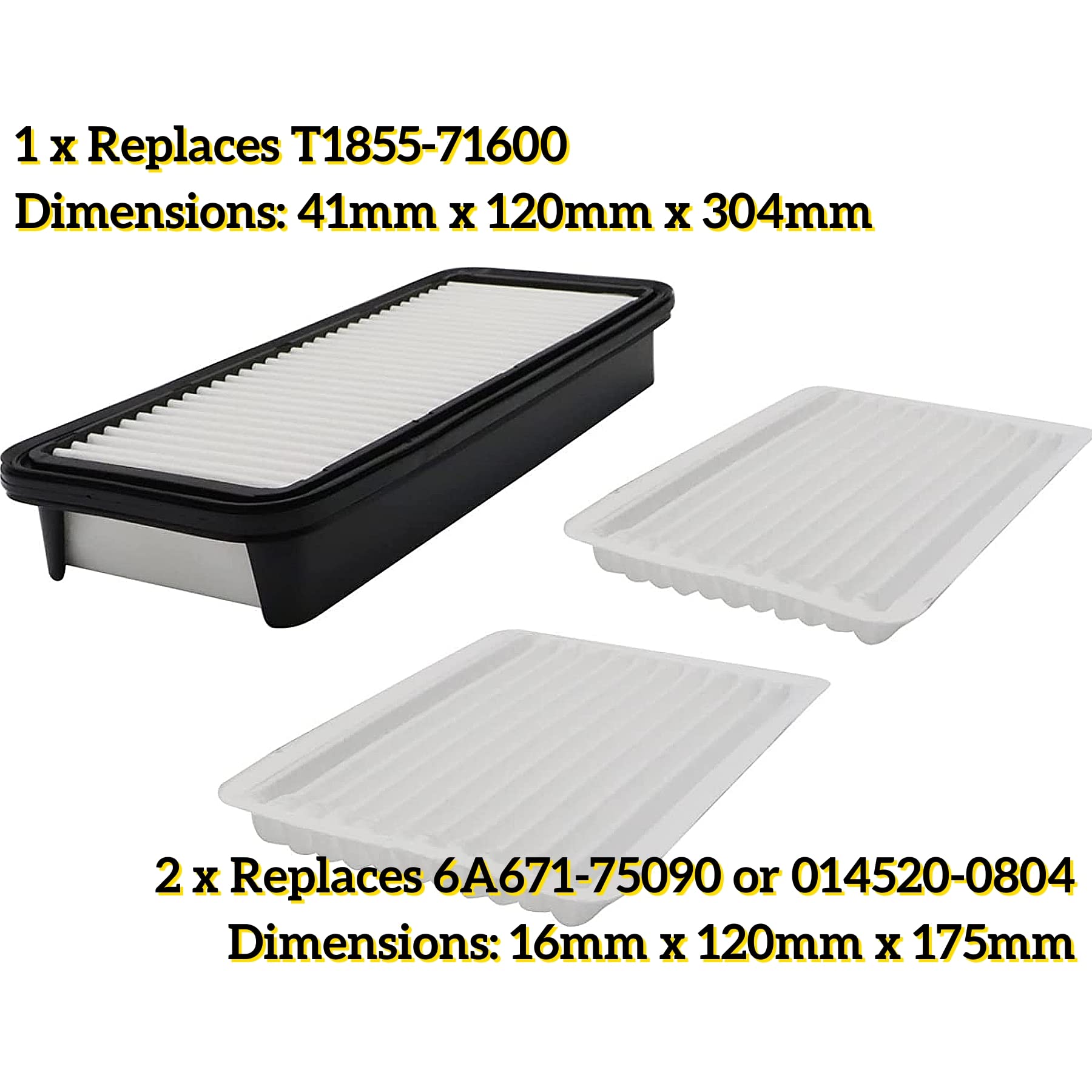 Lsdzwork Air Filter Kit For Kubota Tractor Cabin Replace 6A671-75090 014520-0804 And T1855-71600