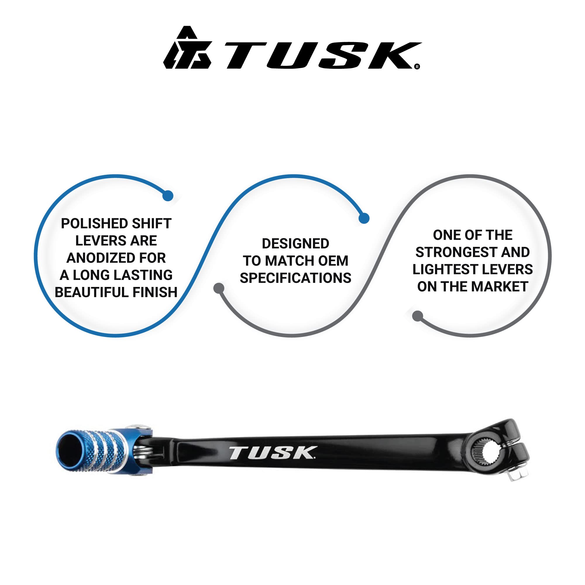 Tusk Folding Shift Lever Black/Blue Tip For Yamaha Yz426F 2000-2002