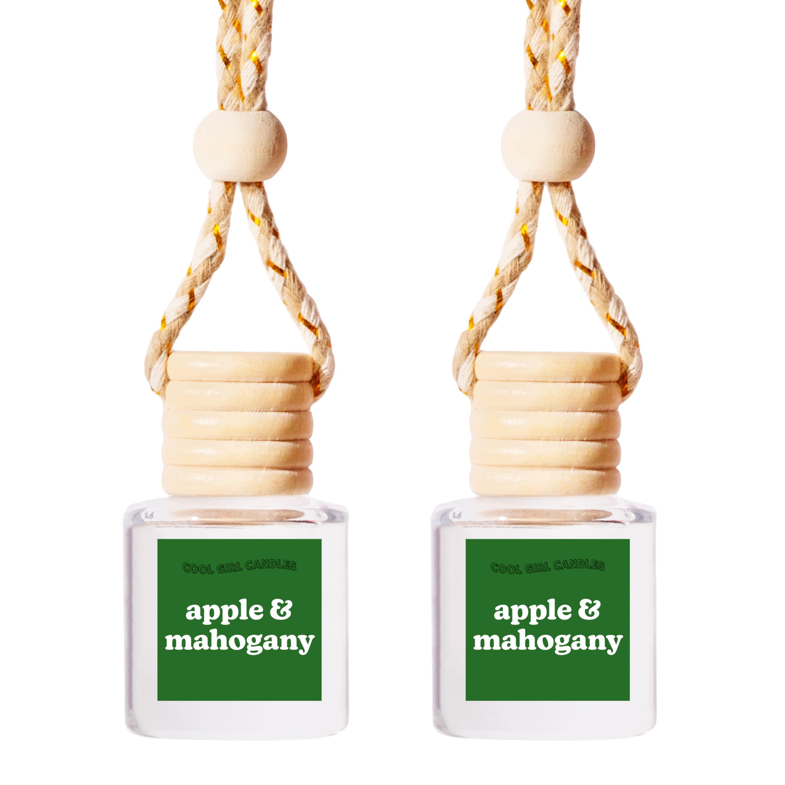 Coolgirlcandles Apple & Mahogany Car Hanging Fragrance Oil Diffuser Car Air Freshener Diffuser For Essential Oils, Scents Aromat