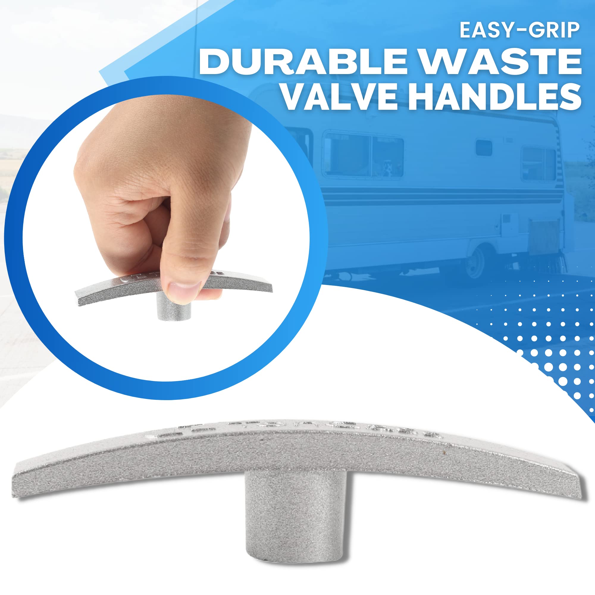 Tongass (2-Pack) Rv Waste Valves Handles, Compatible With Camco - Fit 1 1/2" And 3" Gate Valves - Metal