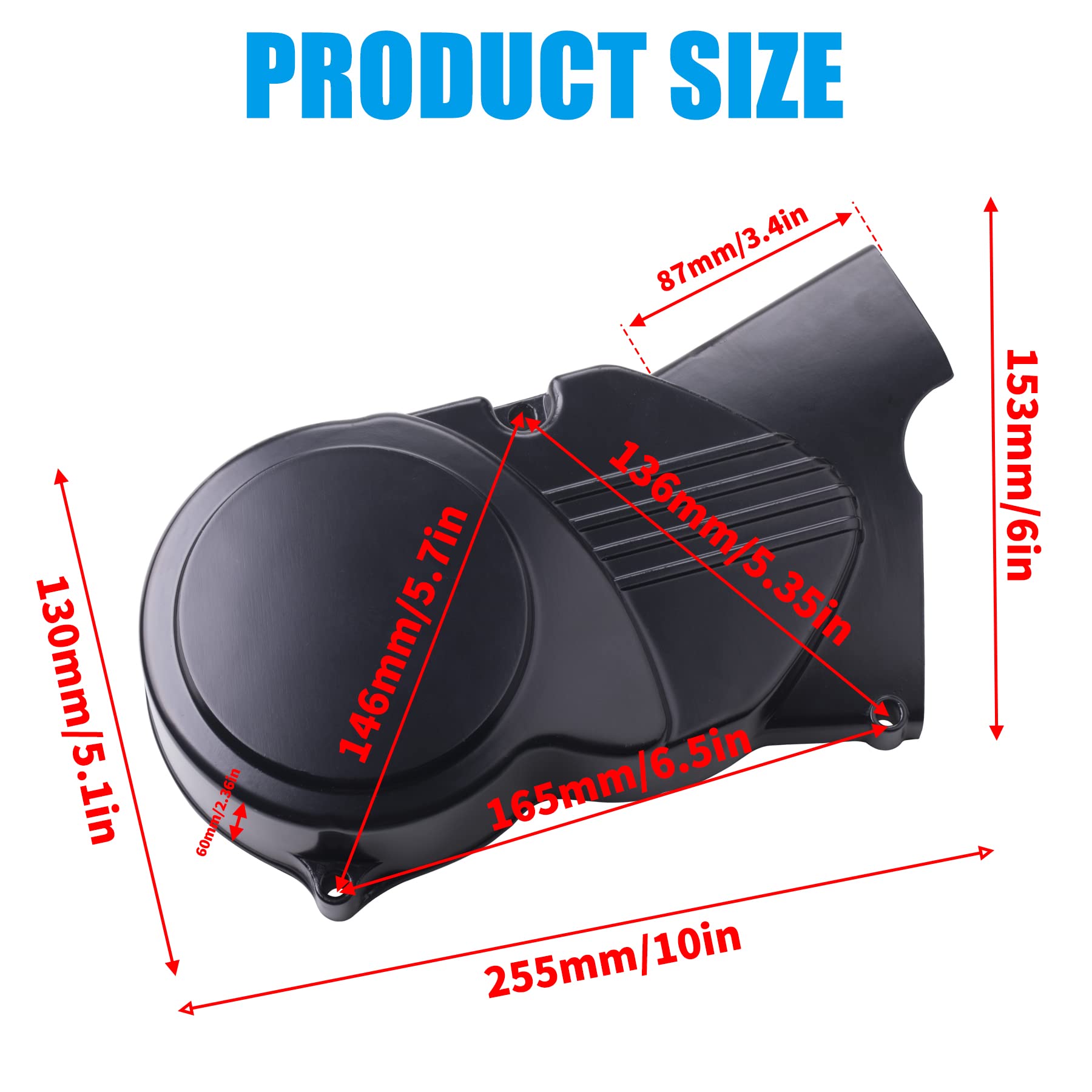 JINGKE Black Left Engine Stator Cover for Chinese 50cc 70cc 90cc 110cc 125cc Dirt Pit Bike CRF50 XR50 SSR Thumpstar Apollo Stomp