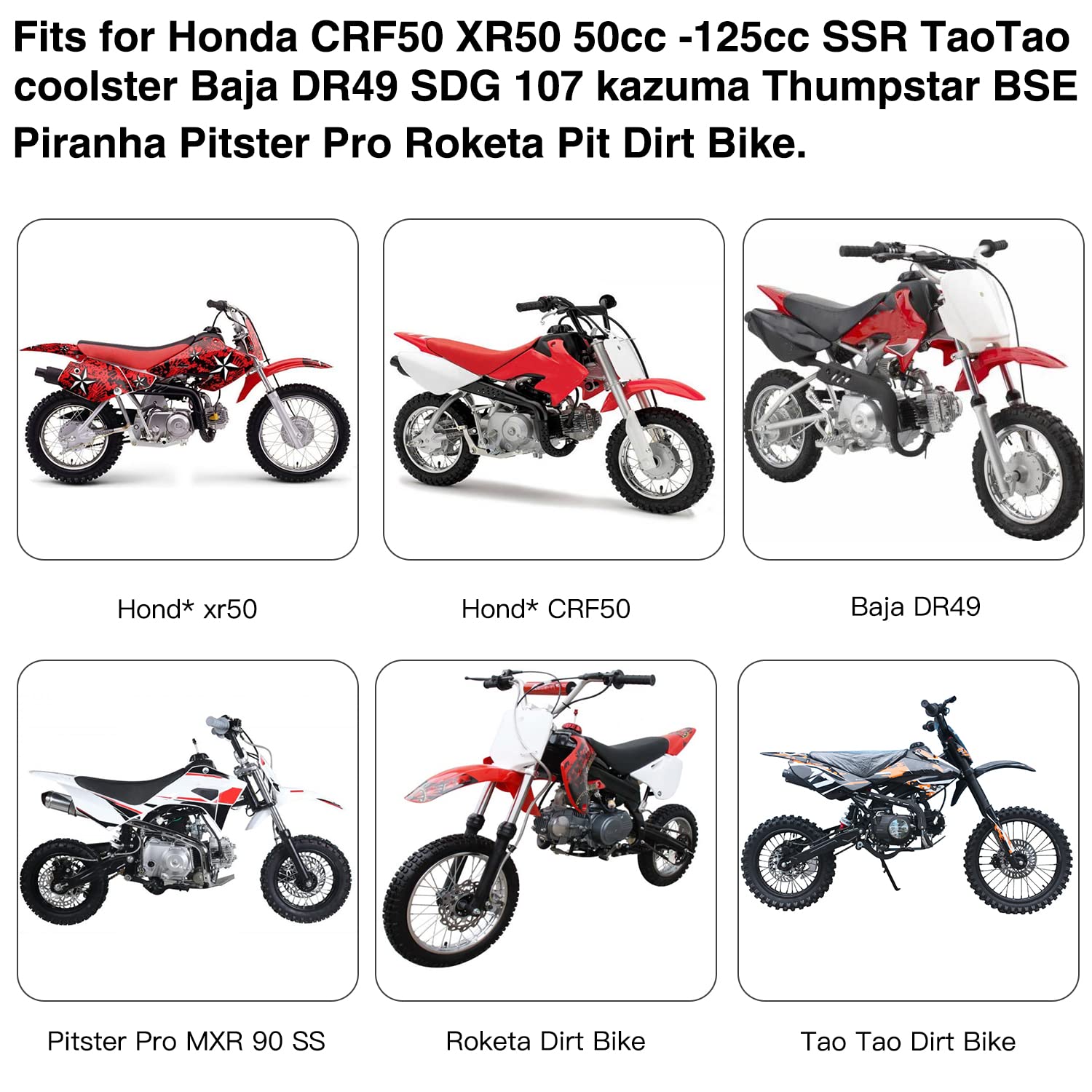 Yoxufa Dirt Bike Gas Fuel Tank For Crf50 Xr50 Ssr125 110Cc 125Cc 50Cc 70Cc Pit Dirt Bike Pitster Pro Sdg 107 Baja 49 Taotao Cool