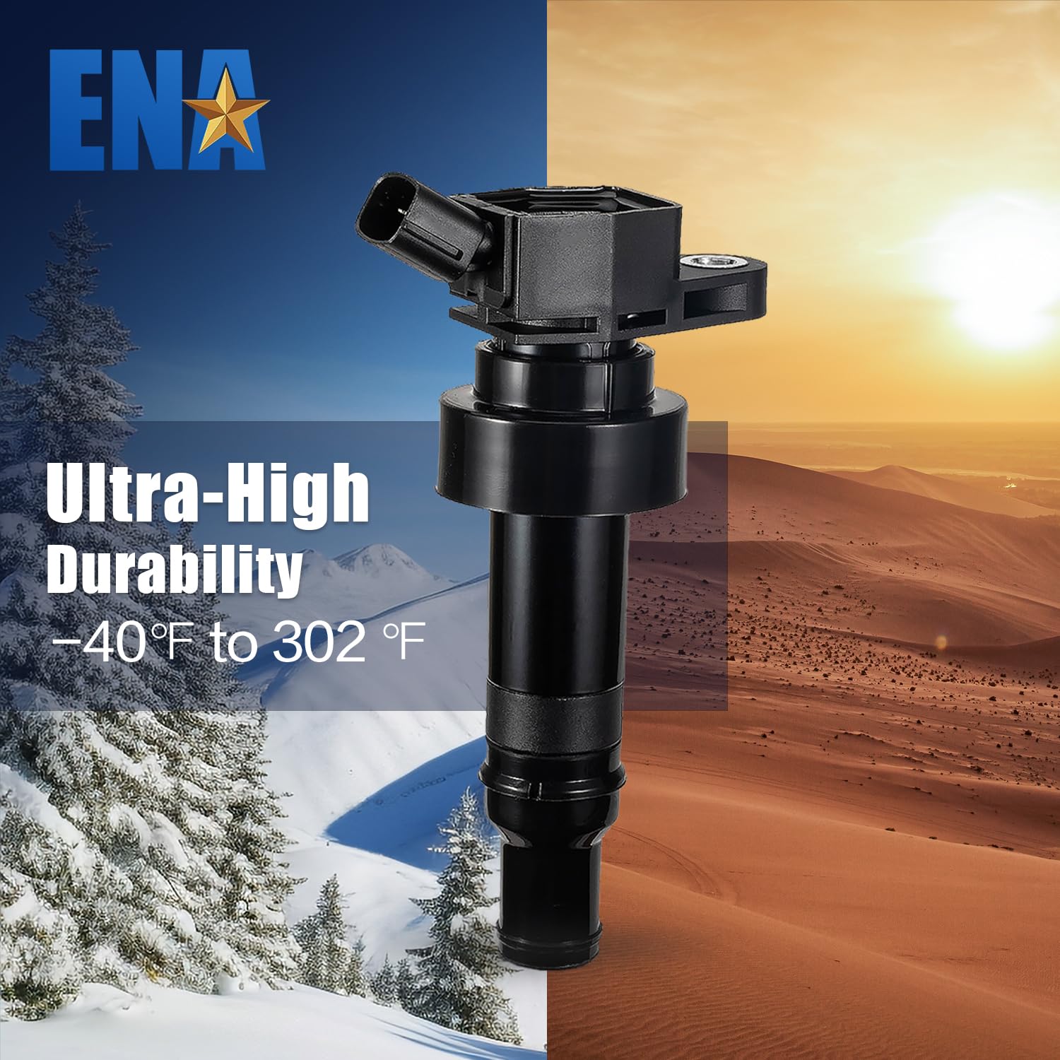 ENA Set of 4 Ignition Coil Packs L4 1.6L 2012 2013 2014 2015 2016 2017 Compatible with Kia Rio Soul Hyundai Accent Veloster 1.6