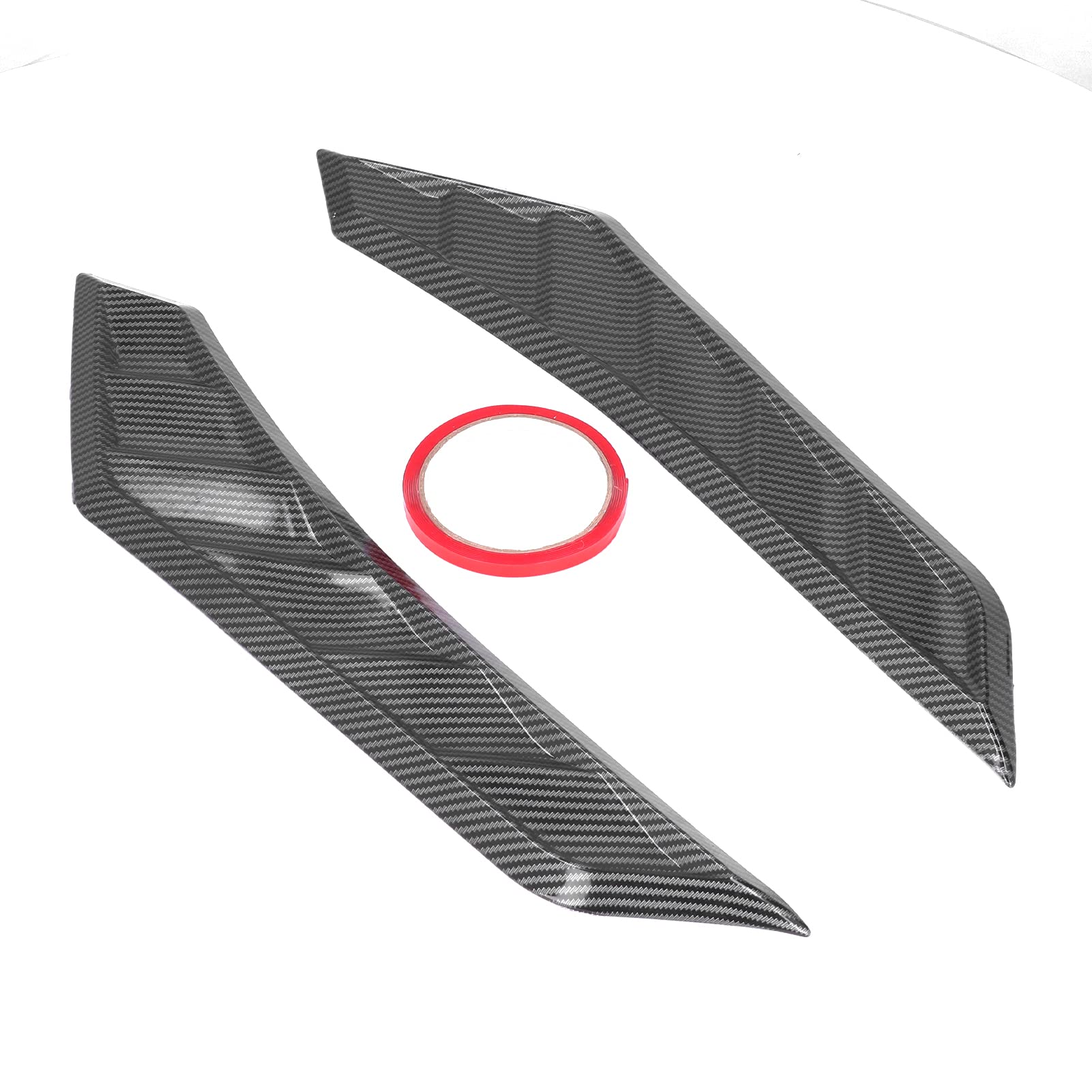 Fydun Hood Vents Bonnet Cover 2 Pcs Carbon Fiber Rubber Front Bonnet Vent Universal for Car