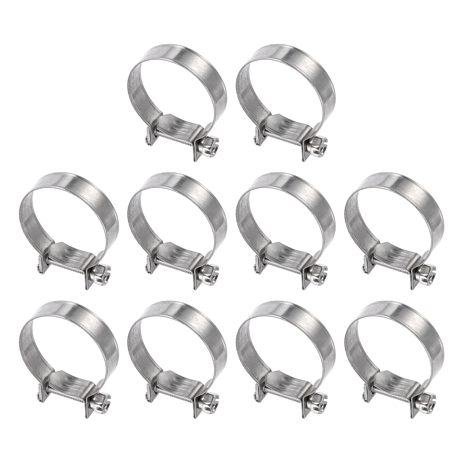 HARFINGTON 10pcs Fuel Injection Hose Clamp 29-31mm Adjustable 304 Stainless Steel Mini Gas Line Hose Clamp for Automotive Agricu