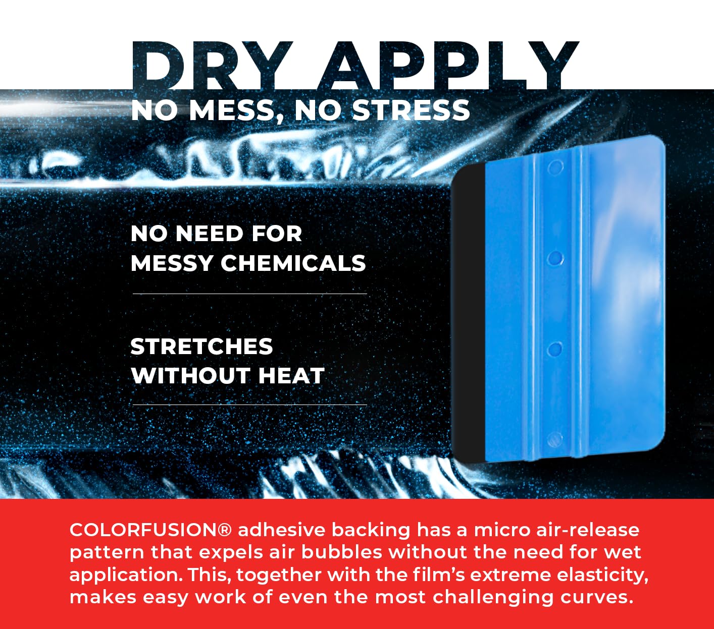 Colorfusion Ppf By Vvivid, Gloss Cosmic Blue Dry Apply Ppf Vinyl Car Wrap Roll 6Ft X 5Ft