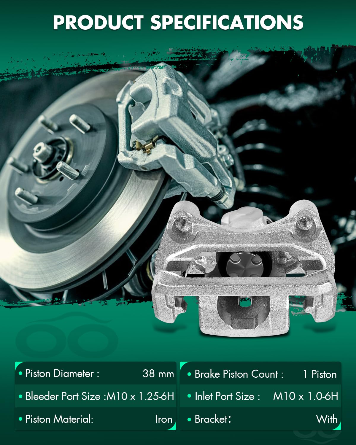 Scitoo Rear Right Brake Caliper With Bracket 19B3358 Compatible For Acura Tsx 2009-2014,For Honda For Accord 2008-2012