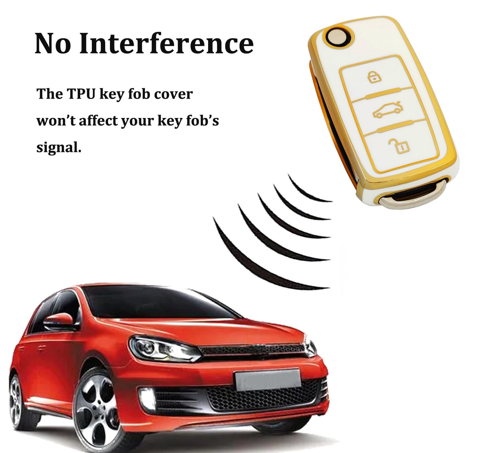 Arruweer Key Fob Cover For Vw Soft Tpu Key Fob Case Compatiable With Vw Volkswagen Jetta Passat Golf Beetle Rabbit Gti Cc Eos Ac