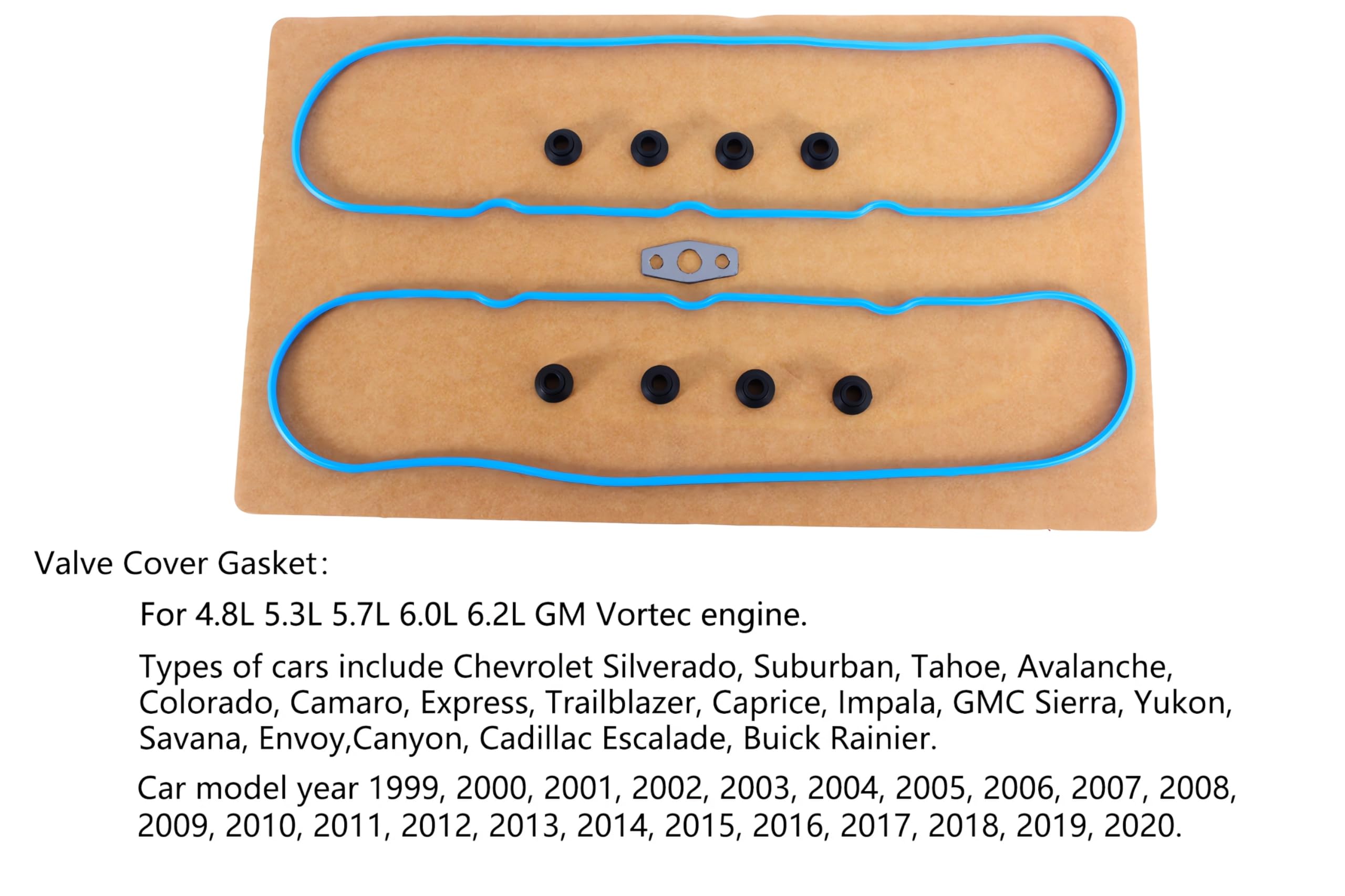 Valve Cover Gasket Set VS50504R1 - Compatible with Chevy Silverado, Suburban, Tahoe, Trailblazer, GMC Sierra, Yukon, Envoy, Cadi