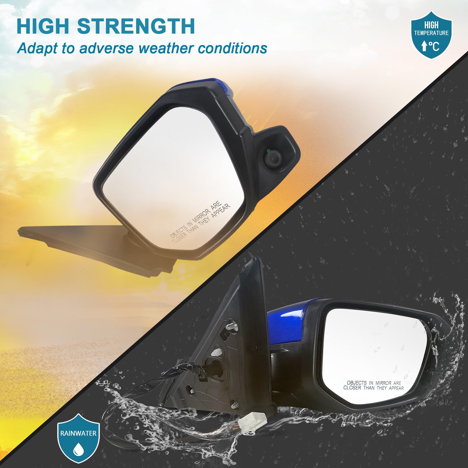 Lqito Passenger Side Door Mirror Compatible with 2016-2021 Honda Civic Sedan/coupe/hatchback Lx/Ex/Sport with Power Heated and C