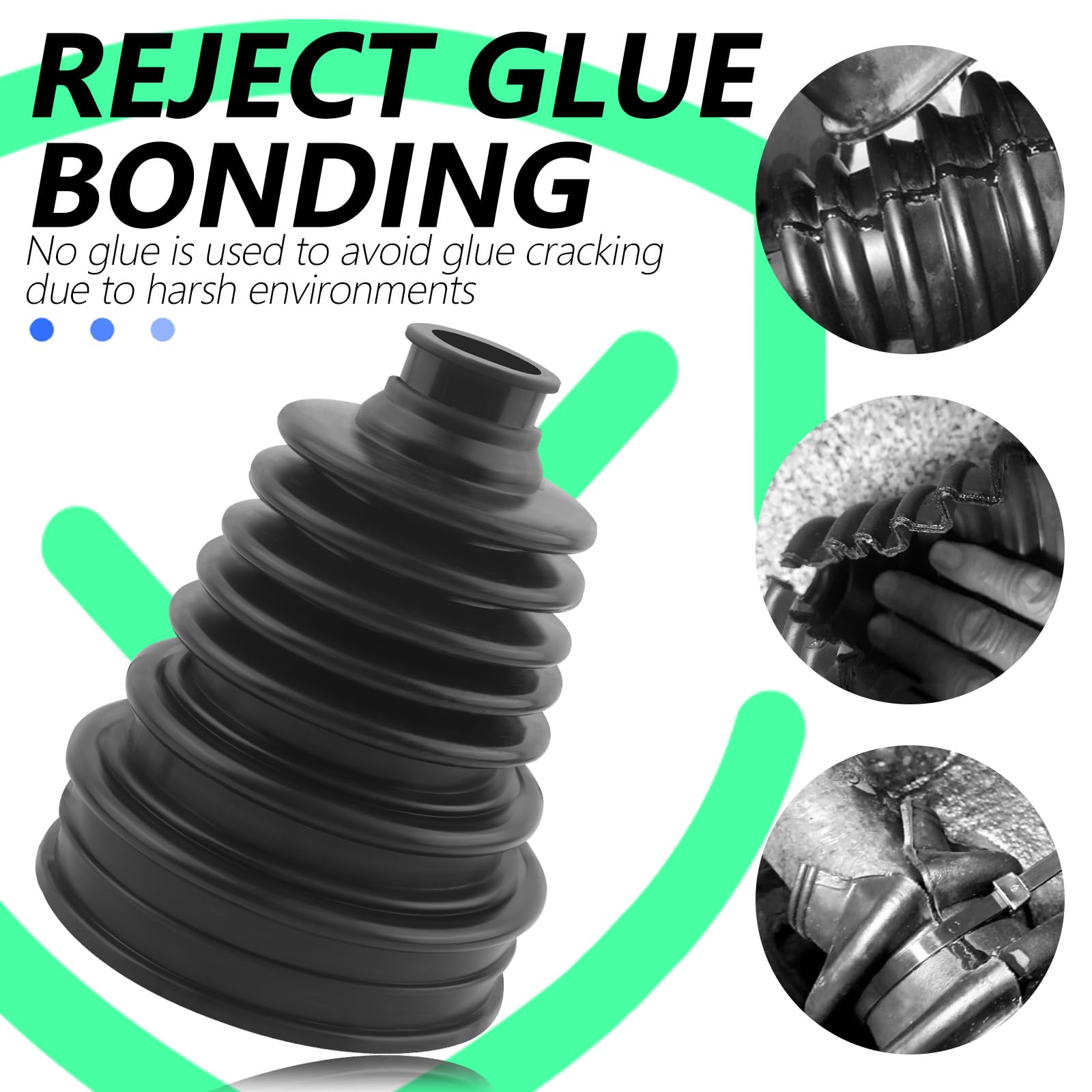 2PCS CV Boot Repair Kit Fit for 19mm to 24mm Shafts,Silicone CV Axle Boot Repair Kit Includes 4 Stainless Steel CV Boot Clamp &