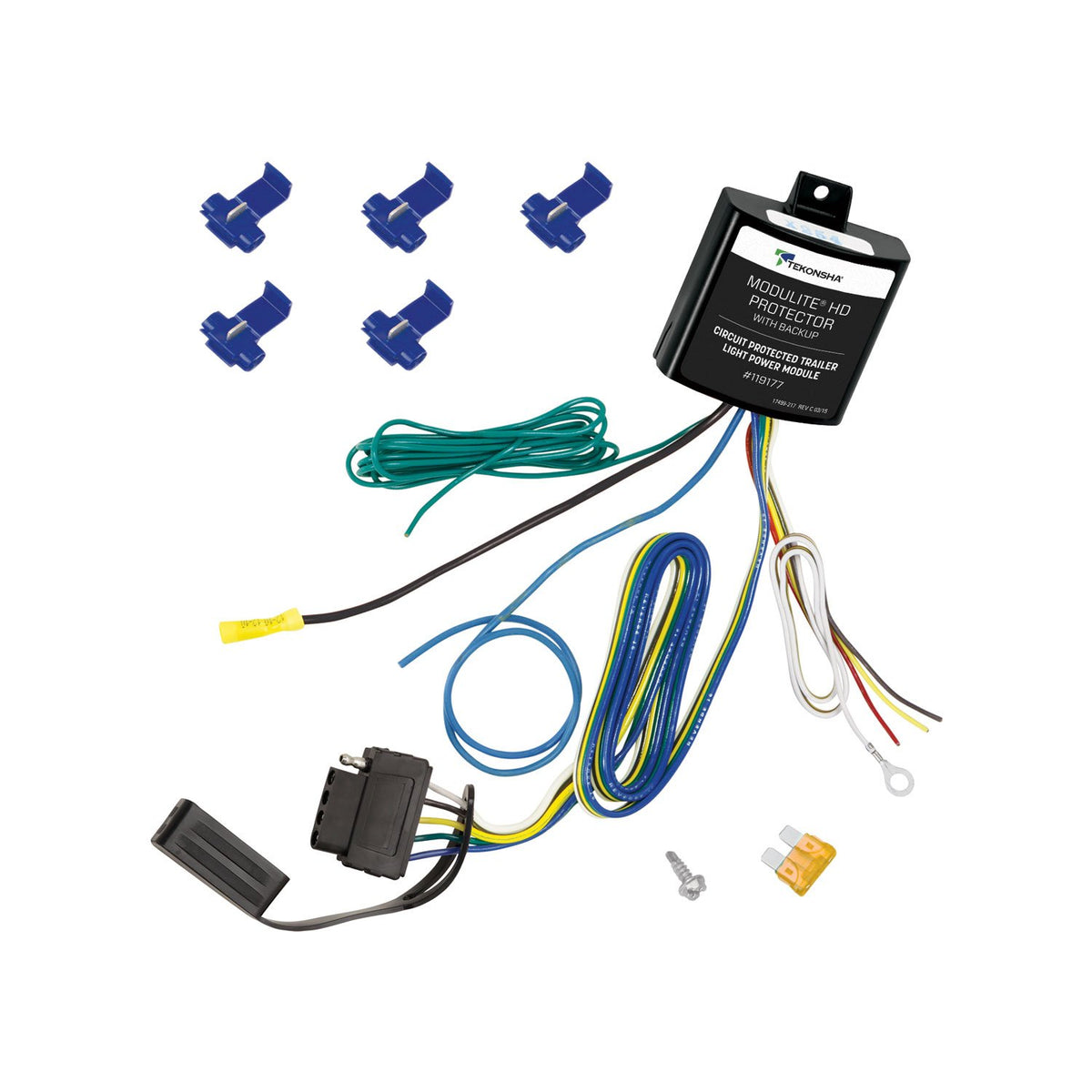 Tekonsha Modulite Hd Protector W/Integrated Circuit & Overload Protection & 5-Flat Connector For Backup Light Or Surge Brake Loc