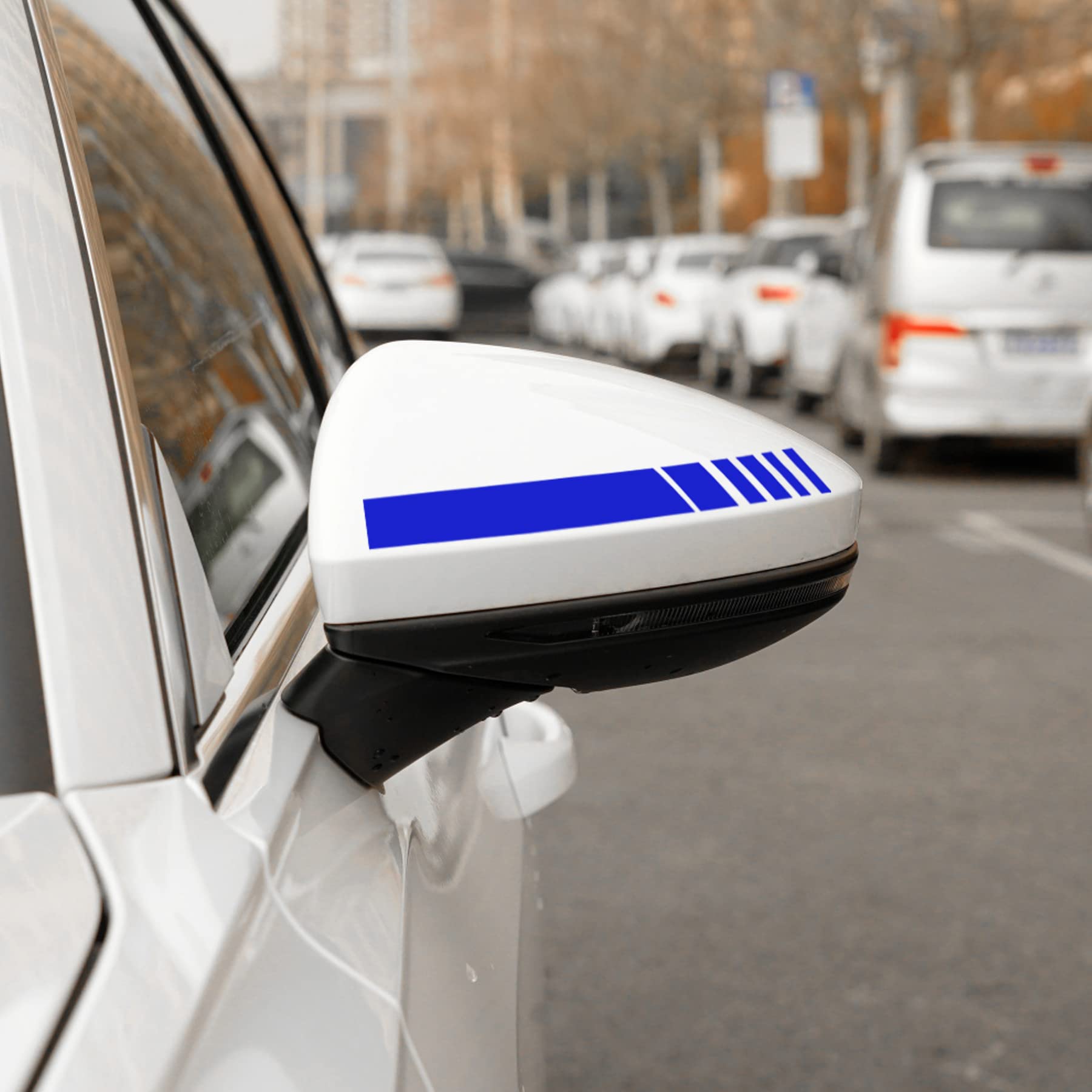 SINGARO Car Rear View Mirror Stickers Decor Car Body Sticker Vinyl 4pcs (Blue)