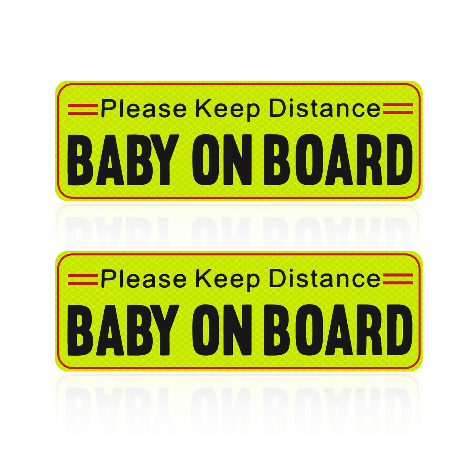 2PCS Baby on Board Magnet for Car,Reflective Baby on Board Sticker Magnet as Warning Sign to Others,Eye-catching Babies on Board