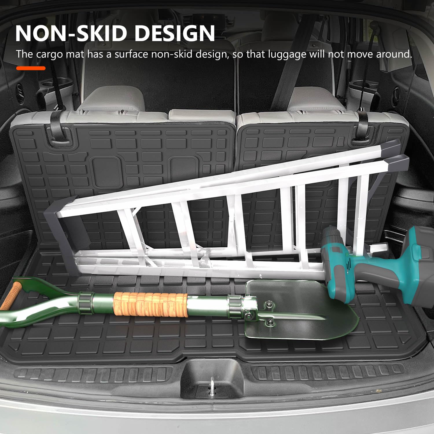 powoq Cargo Mat Compatible with 2016-2025 Honda Pilot (No Elite) Trunk Mat with Backrest Mat TPE Cargo Liner Trunk Liner Replace