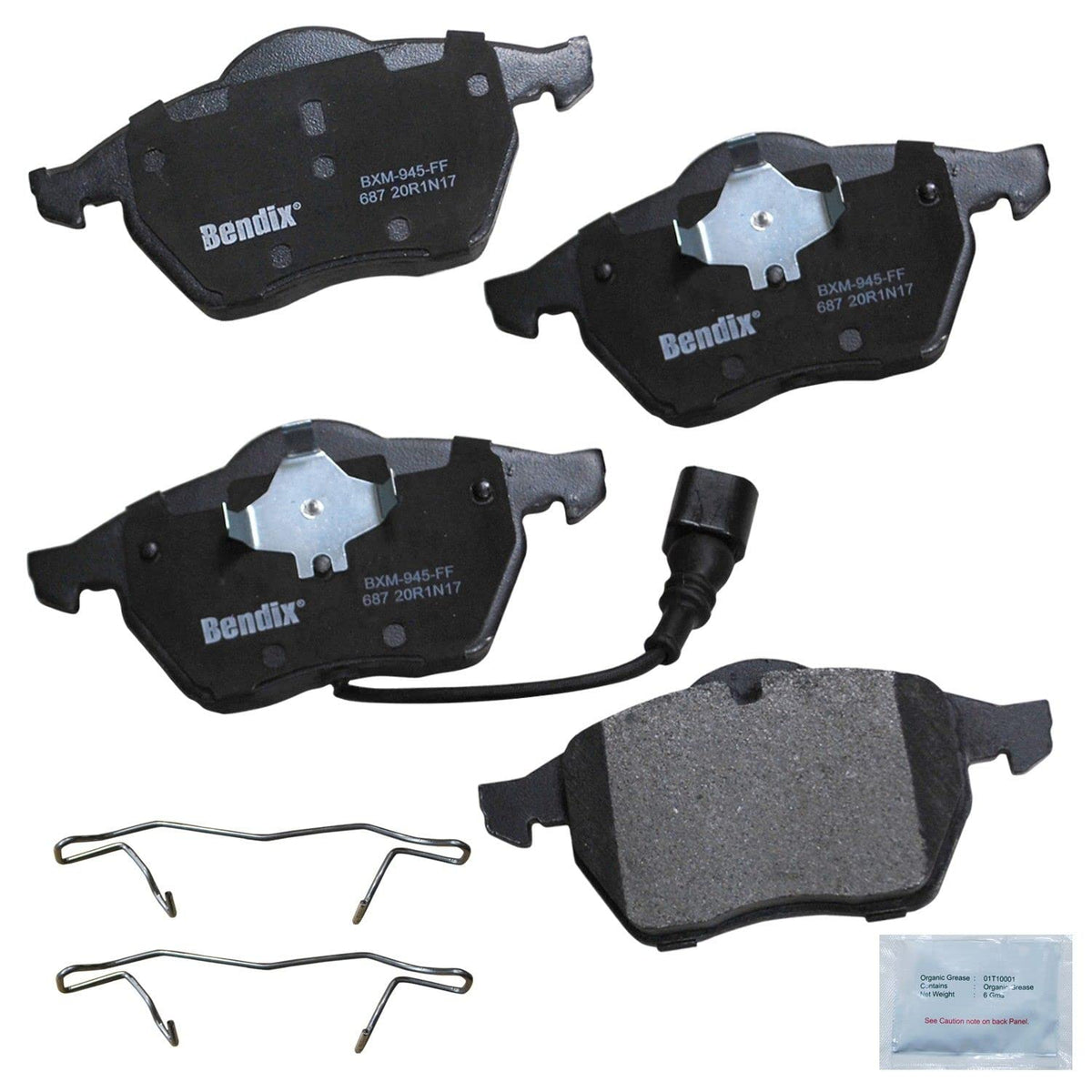 Bendix Priority1 Cfm687 Semi-Metallic Front Brake Pads For Select Models Audi A3, A4, A4 Quattro, S3, Tt, Tt Volkswagen Beetle, 