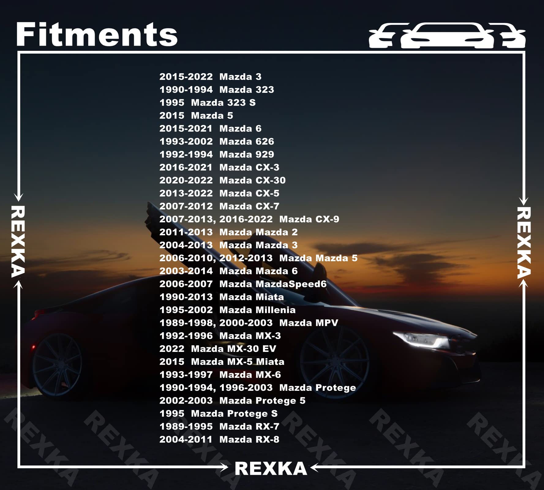 Rexka 20Pcs Quarter Trim Panel Retainer Clip Gj2168885B02 For Mazda 6 Mazda 3 2 5 626 Cx-3 Cx-30 Cx-5 Cx-7 Cx-9 Miata Millenia Mpv Mx-5 Mx-6 Protege