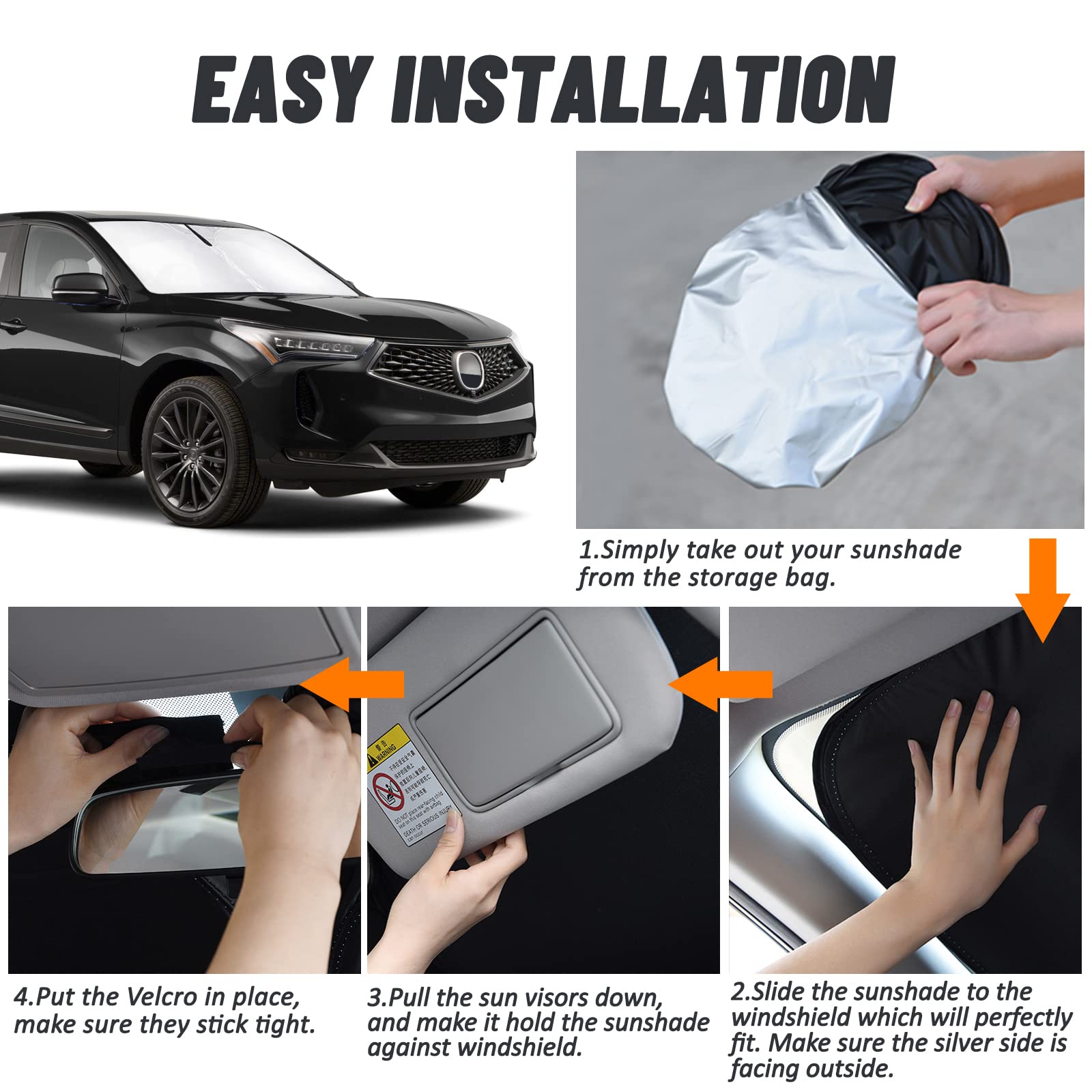 D-Lumina Windshield Sun Shade For 2019 2020 2021 2022 2023 Acura Rdx Accessories, Front Window Sunshade Sun Visor Protector Bloc