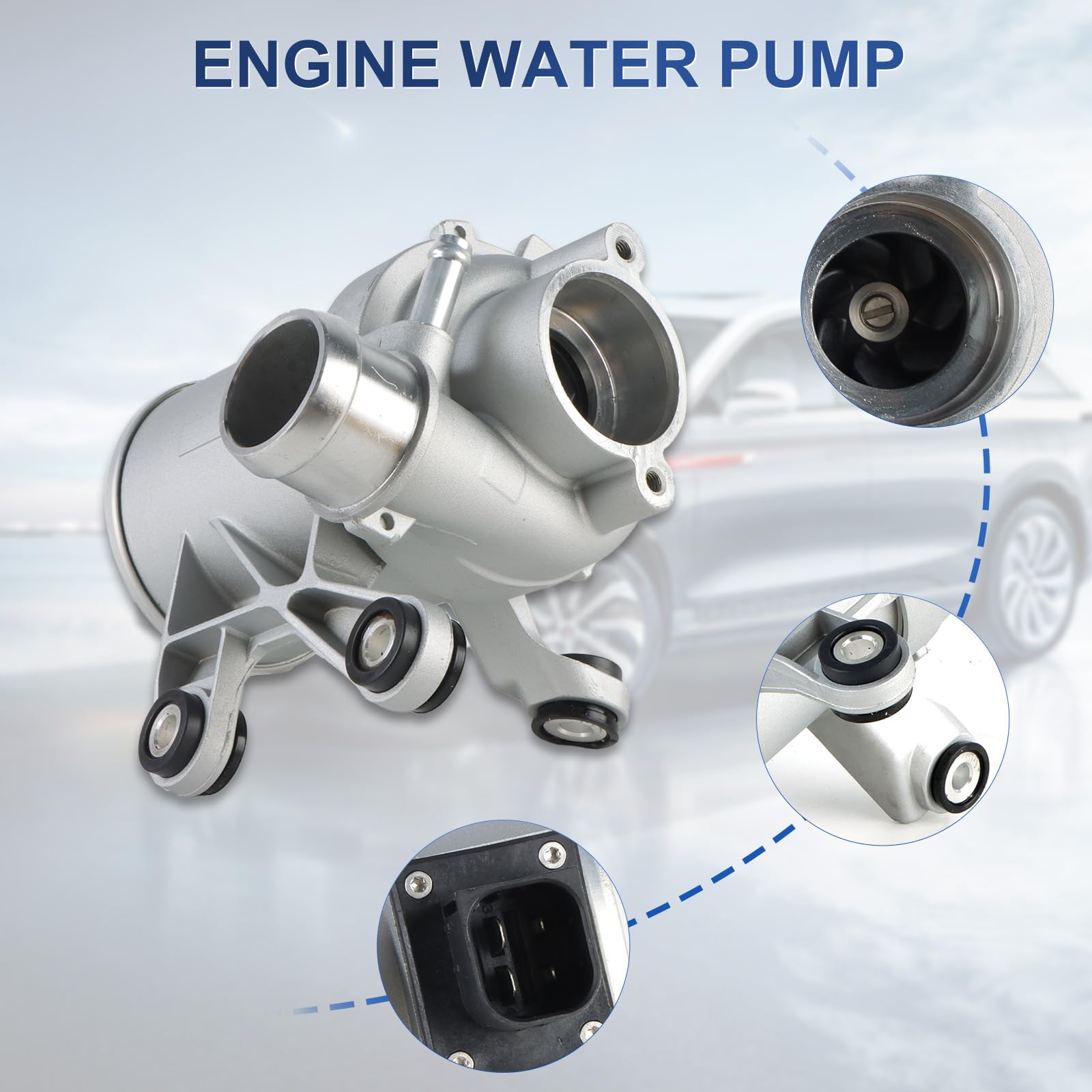 Ingkan M274 Engine Coolant Water Pump Fits For Mercedes M274 E16 E20 C180 C200 C250 C300 C350E E200 E250 Slk300 2013 2014 2015 2016 2017 2018 2019 1.6 2.0L Turbo Oe A2742000207 2742000107