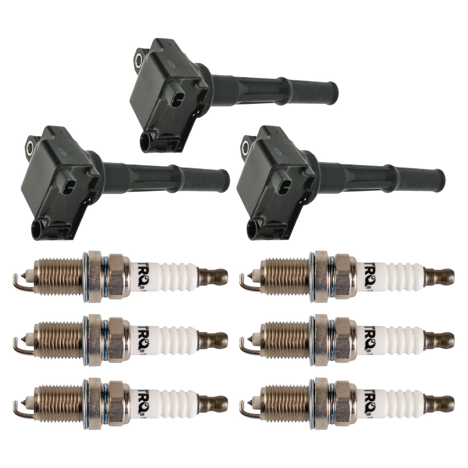 Trq Ignition Kit Ignition Coil Spark Plugs Compatible With 1996-2002 Toyota 4Runner 1995-2004 Tacoma 2000-2004 Tundra