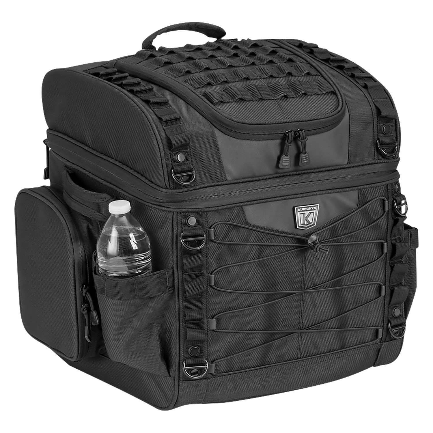 Kuryakyn 5285 Momentum Vagabond Motorcycle Travel Luggage: Weather Resistant Seat/Trunk/Rack Bag With Sissy Bar Straps, Black