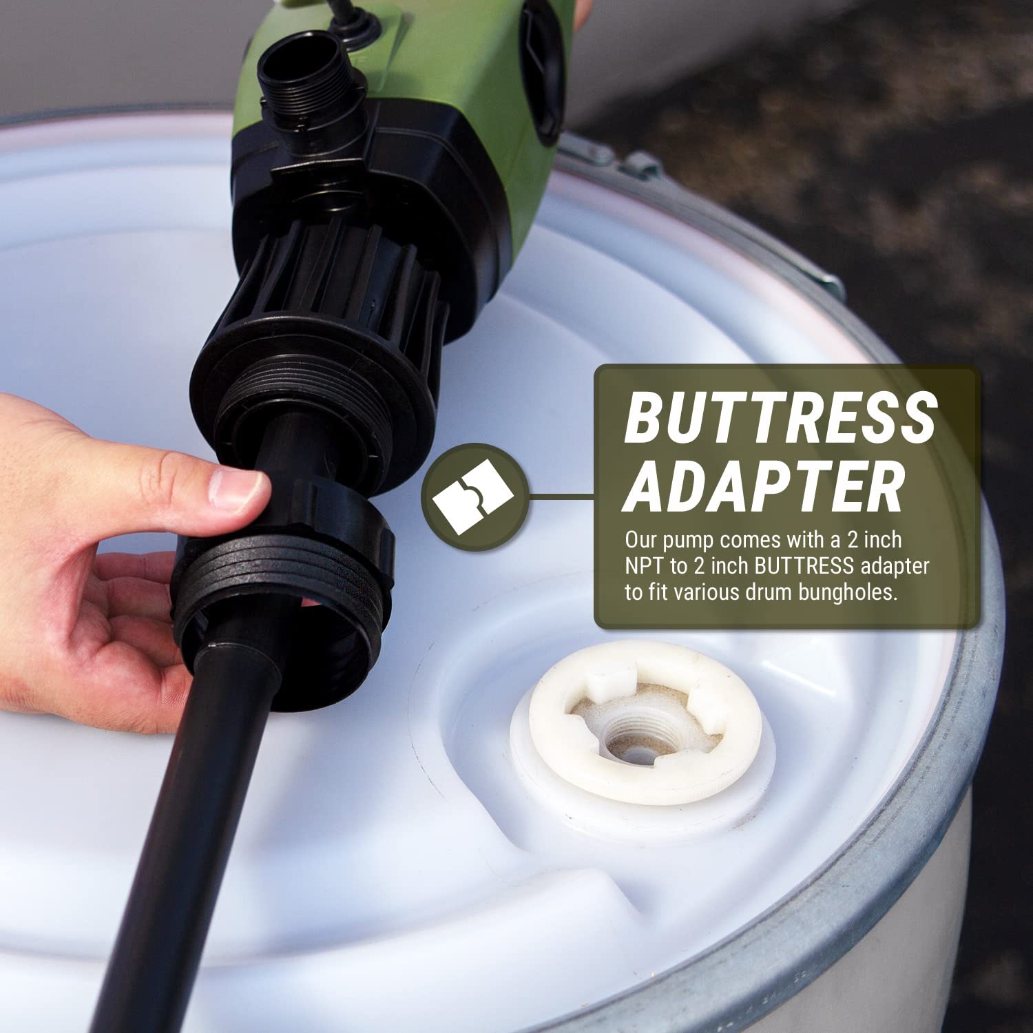 TERA PUMP 55 Gallon Drum Pump - Electric Drum Barrel Pump (Optional Power: Rechargeable Battery Kit or DC Inverter cables) DEF,