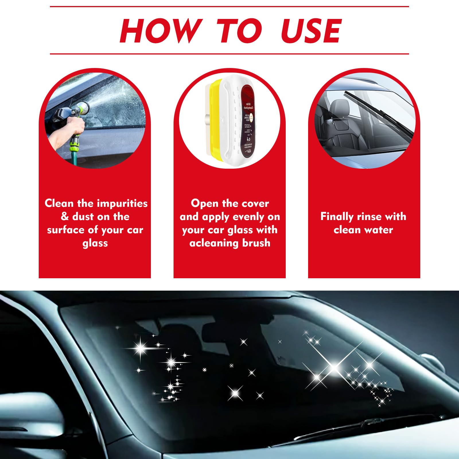 luseyfj Automotive Oil Film Cleaning Brush, Upgraded Antifog & Rainproof Glass Cleaning Board, Reusable Glass Oil Film Remover f