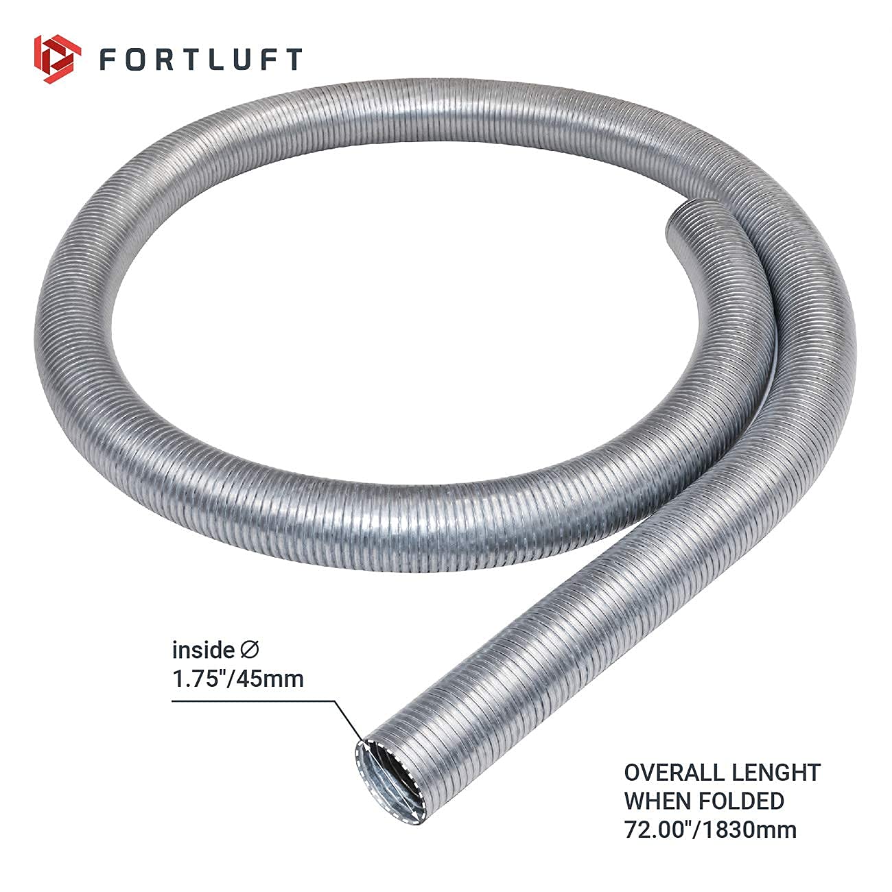 Fortluft Exhaust Flex Connector Pipes & Bellows (Flex Tube, 1.75''X72.00''/45X1830Mm)
