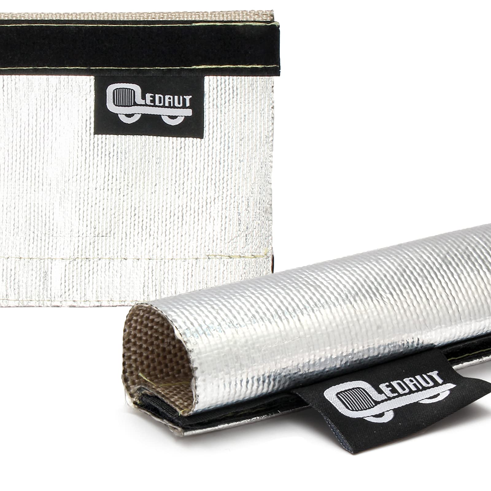 Heat Shroud Aluminized Sleeving Heat Shield Fuel Line Wire Heat Sleeve 1-1/4''I.D. X 10Ft With 20 Pcs 7.8Inch Stainless Steel Ca