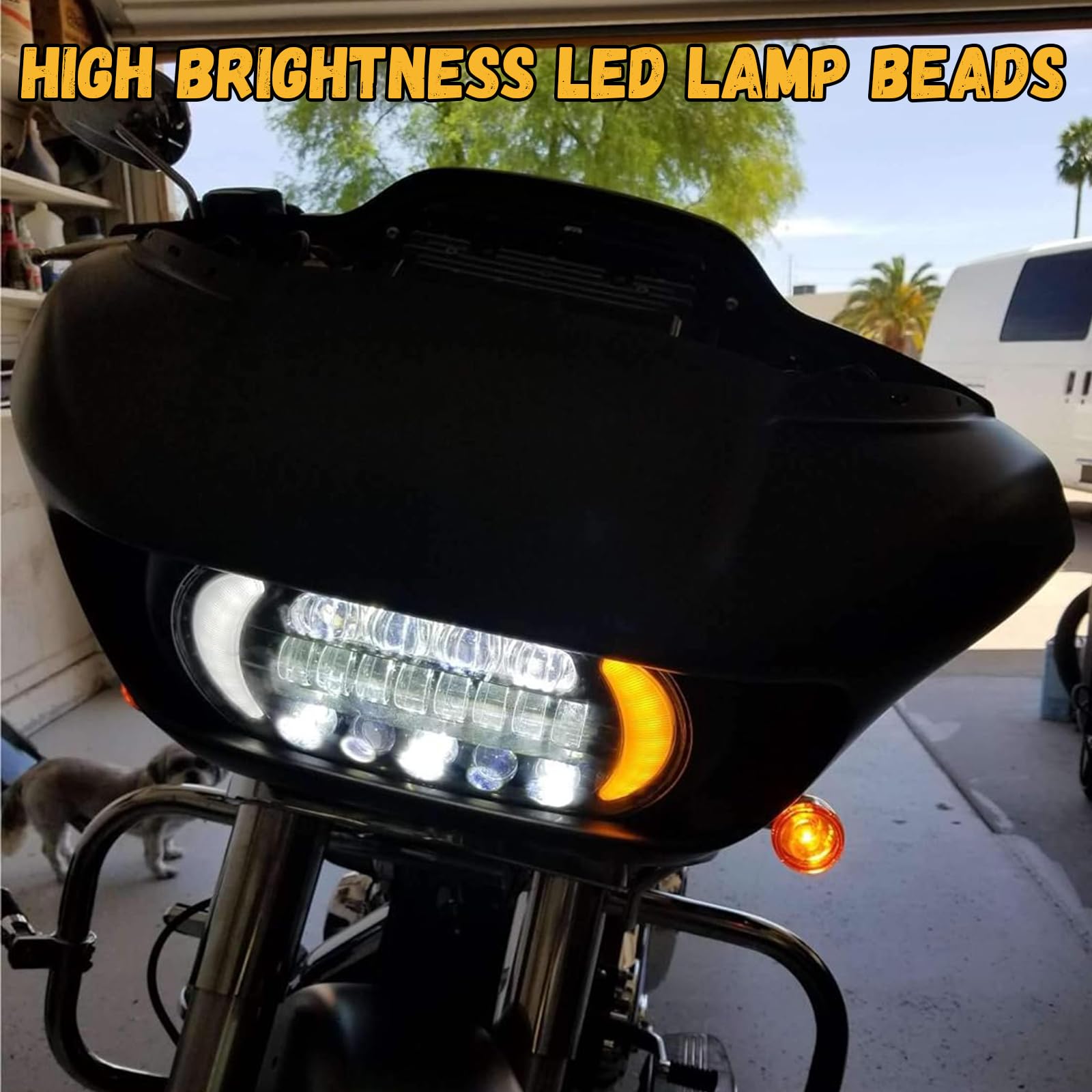 Atubeix Headlight Led Road Glide Motorcycle, Daytime Running Side Lights For 2015 2016 2017 2018 2019 2020 2021 2022 2023 Headla