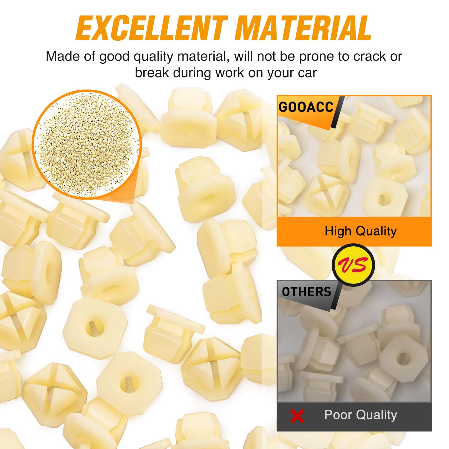 Gooacc 50 Pcs Grill Screw Nuts #8 Screw Size Front End & Instrument Panel Nut For Gm 3893980 Chrysler Chevy 1967-On