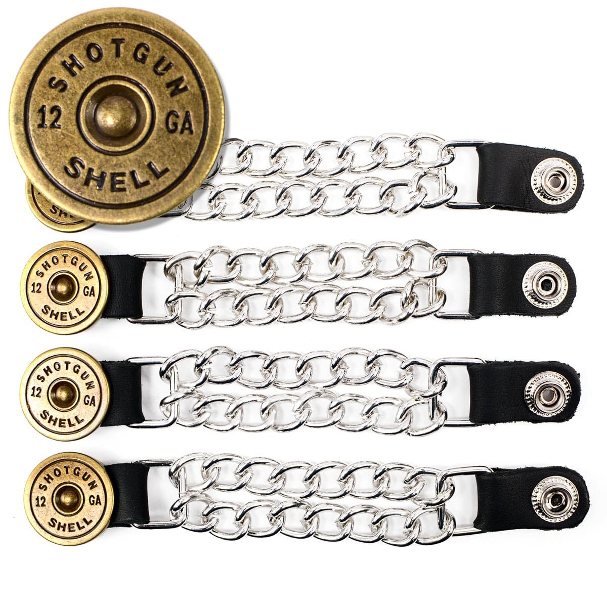 Milwaukee Leather 12 Gauge Shell Medallion Vest Extender - Double Chrome Chains WBCARB0CLFK4CPM