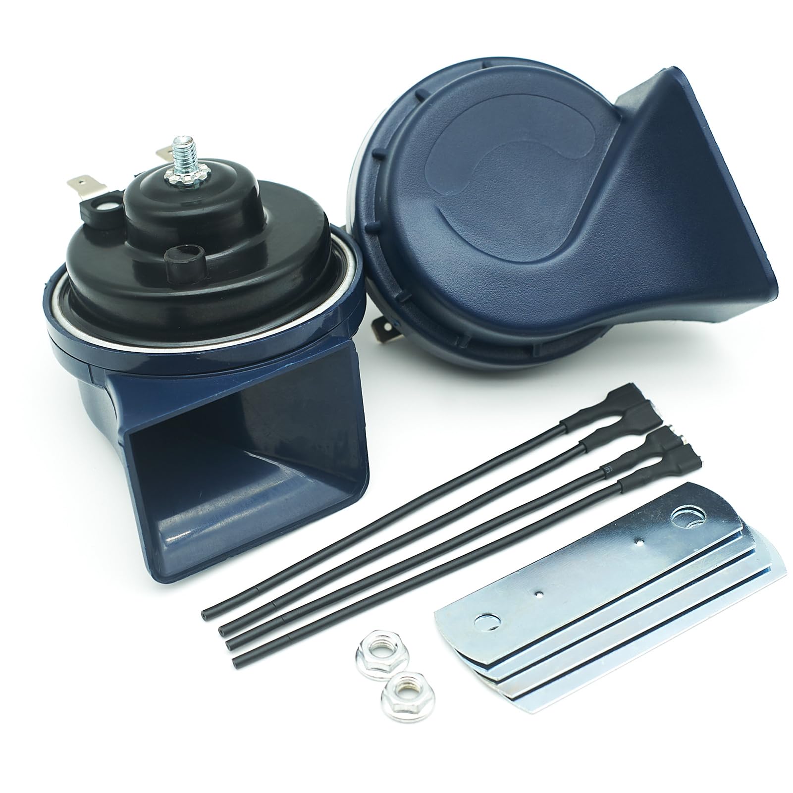 Neoget Car Horn 12V Super Loud Electric Waterproof High Low 2 Tone Fit For Any 12 Volt Vehicles Auto Replacement Universal Horn