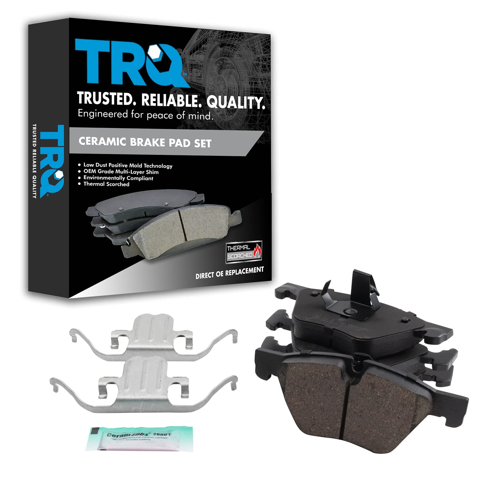 TRQ Front Brake Pads Ceramic Compatible with 2011-2016 BMW 528i